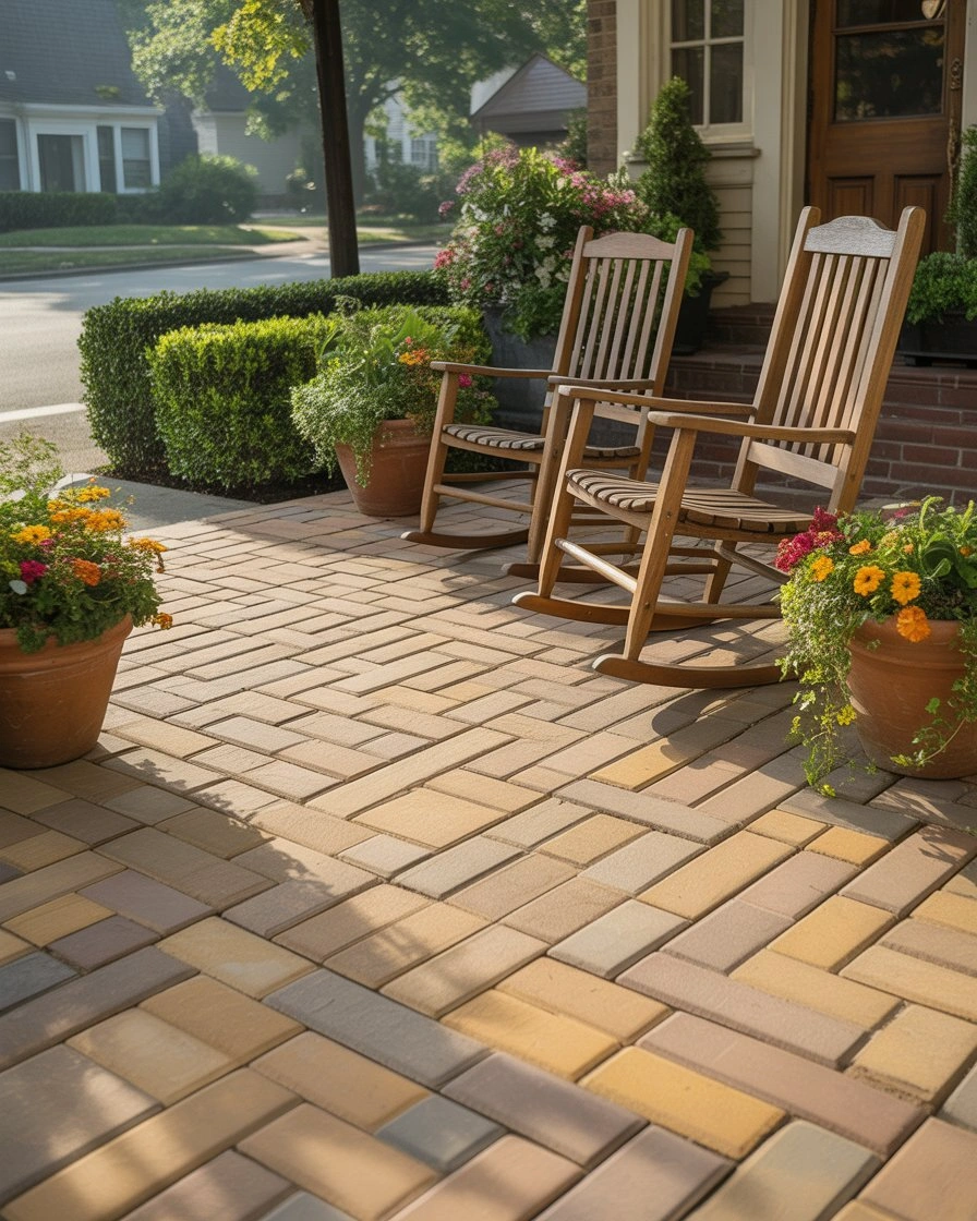 Front Yard Paver Patio Welcome Zone 2