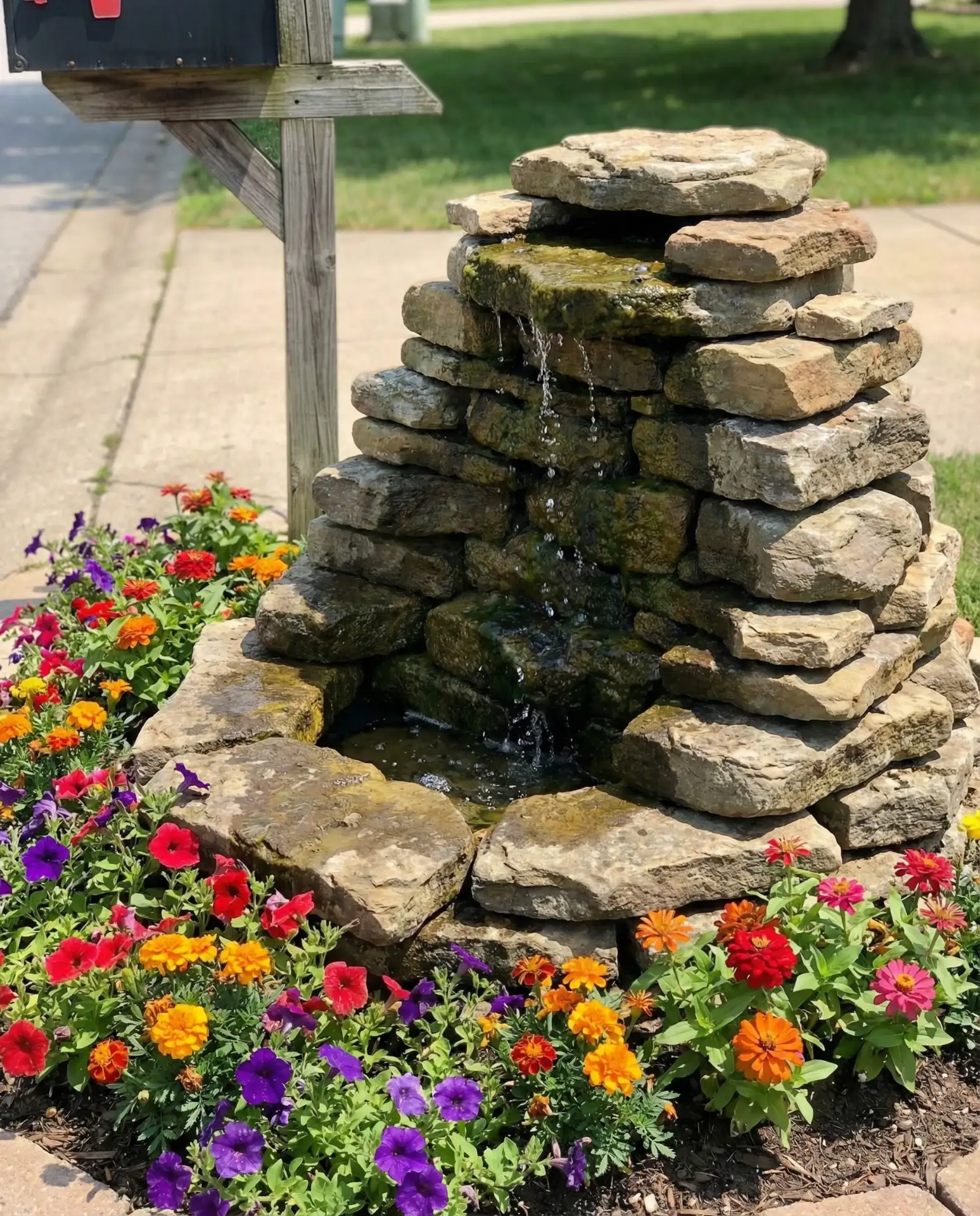 Front Yard Rock Fountain for Instant Curb Appeal 1