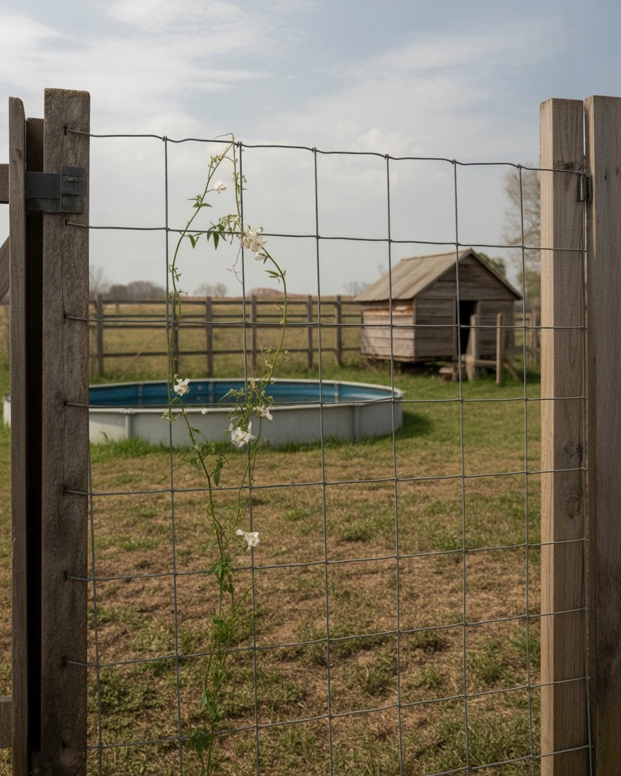 Galvanized Cattle Panel with Climbing Vines 1