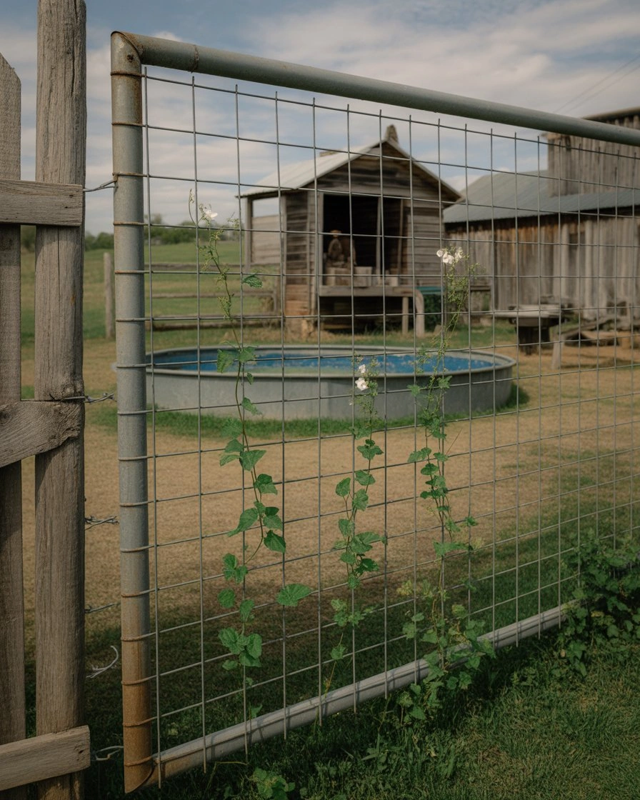 Galvanized Cattle Panel with Climbing Vines 2