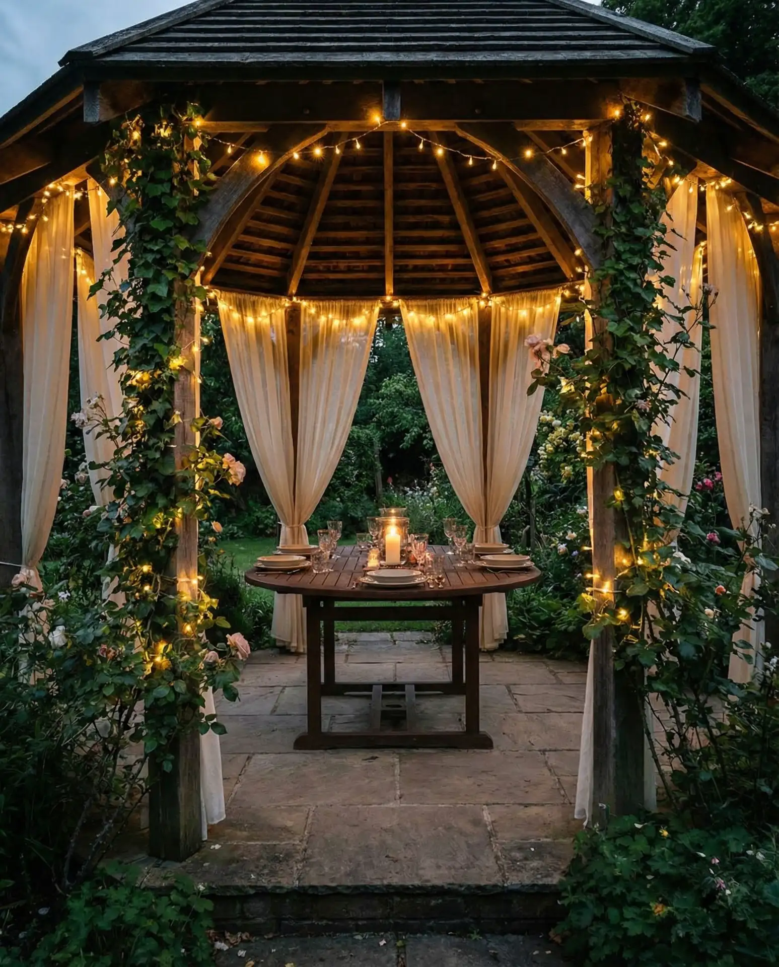 Gazebo Centerpiece with Elegant Draping 2