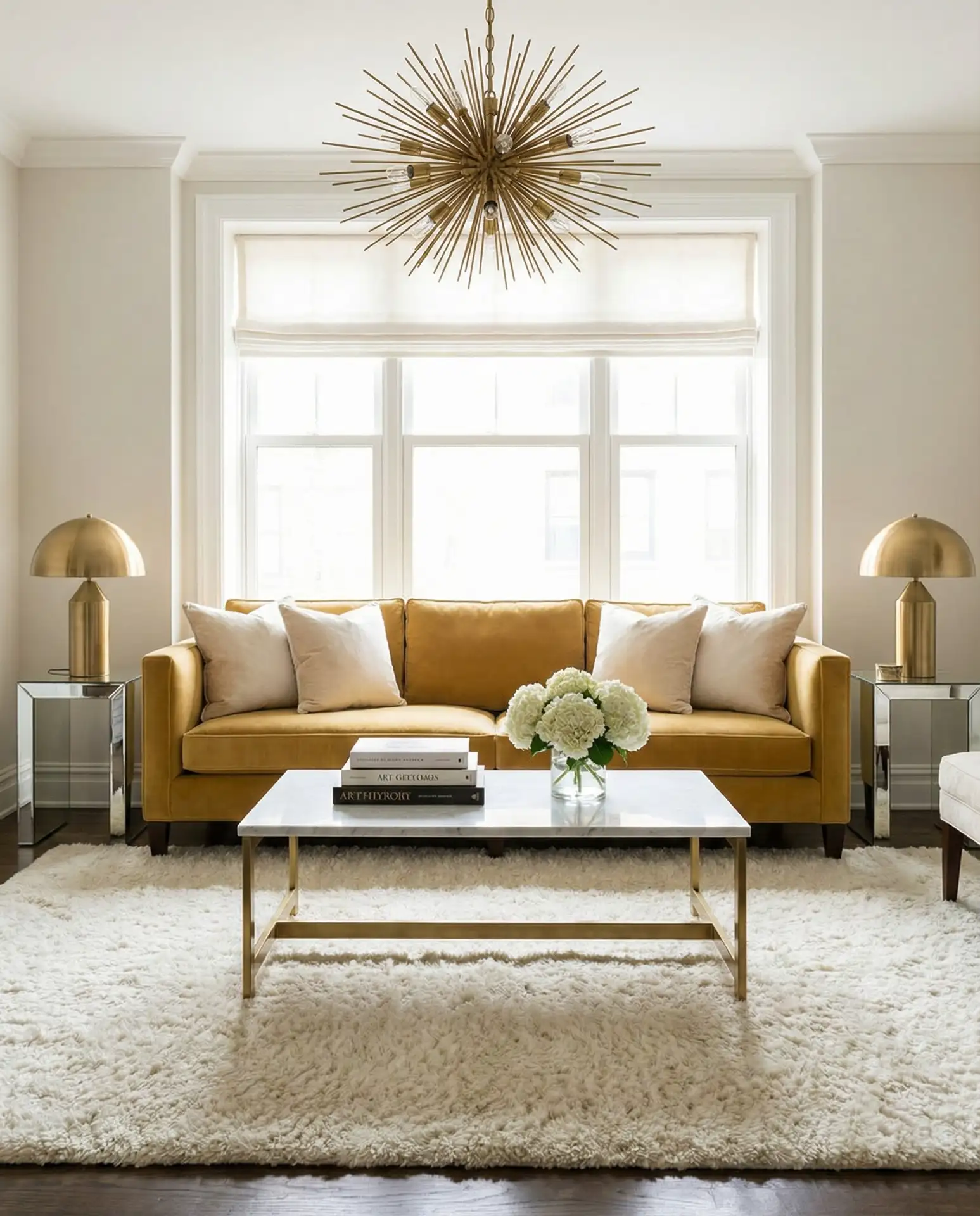 Golden Yellow Glam Living Room 2