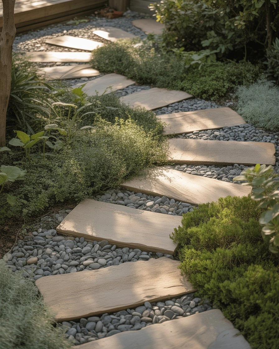 Gravel and Paver Ideas with Mixed Textures 1