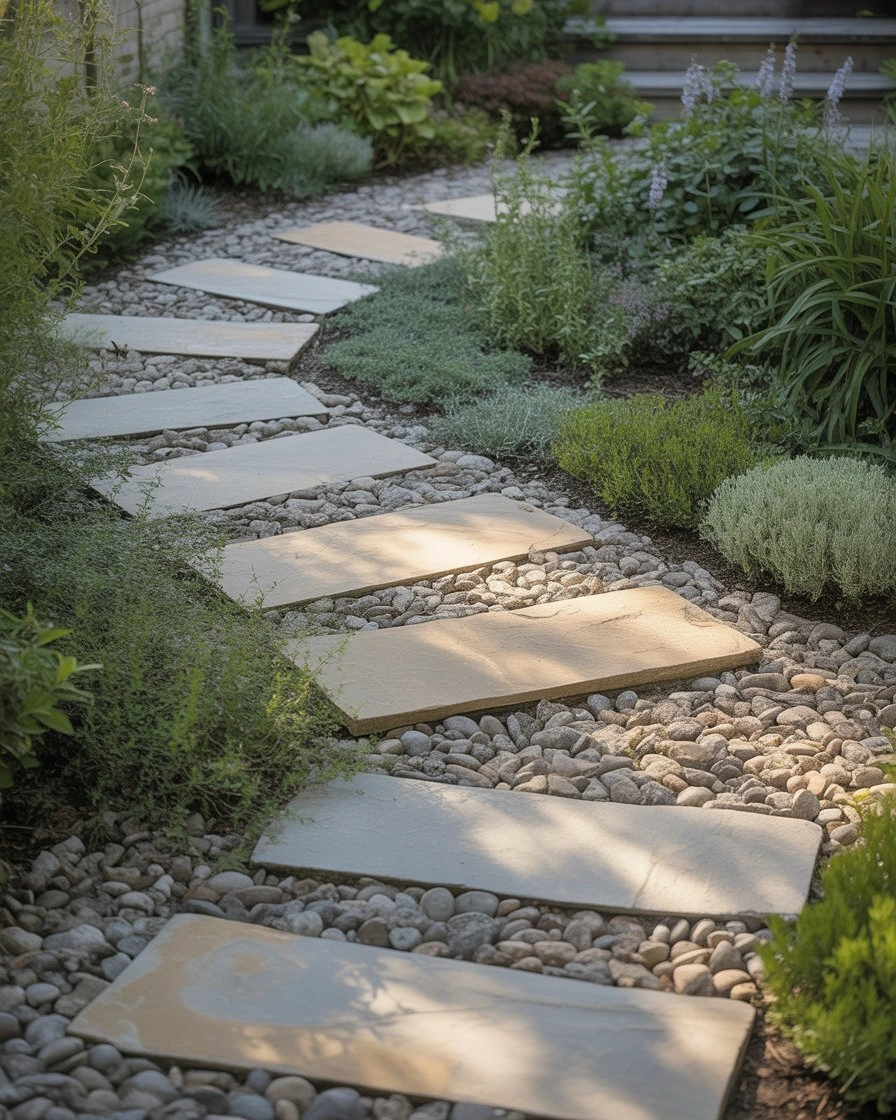 Gravel and Paver Ideas with Mixed Textures 2