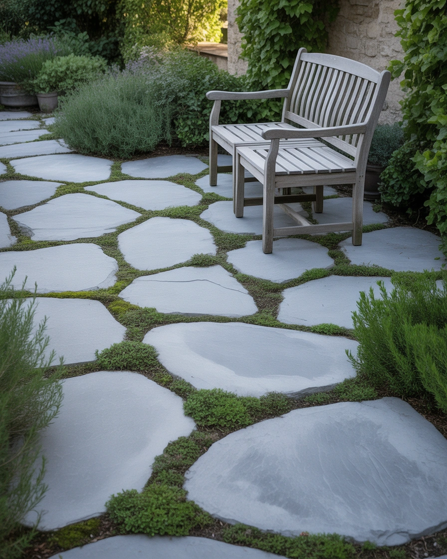 Gray Limestone Paver Patio 1
