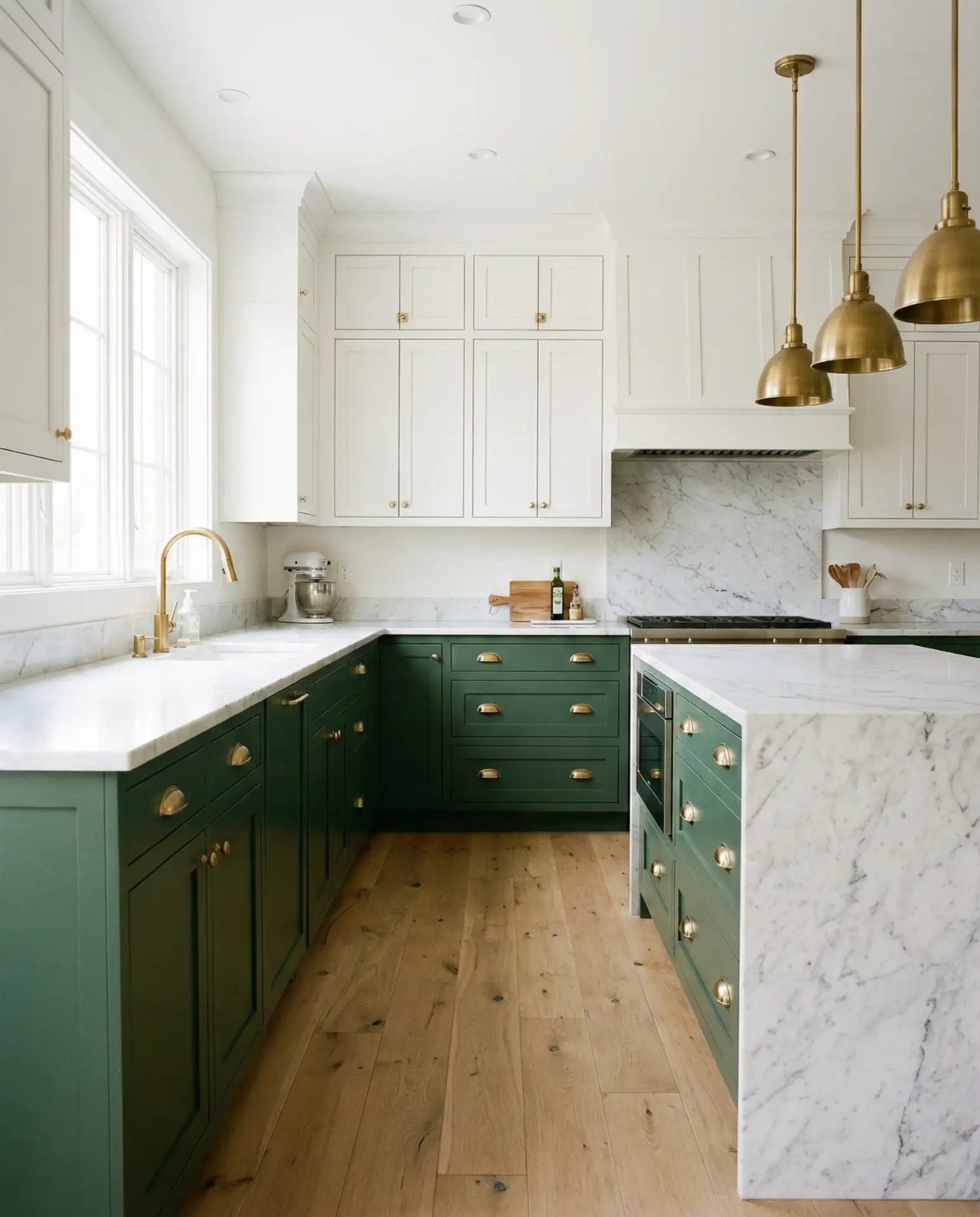 Green and White Two-Tone with Gold Accents 2