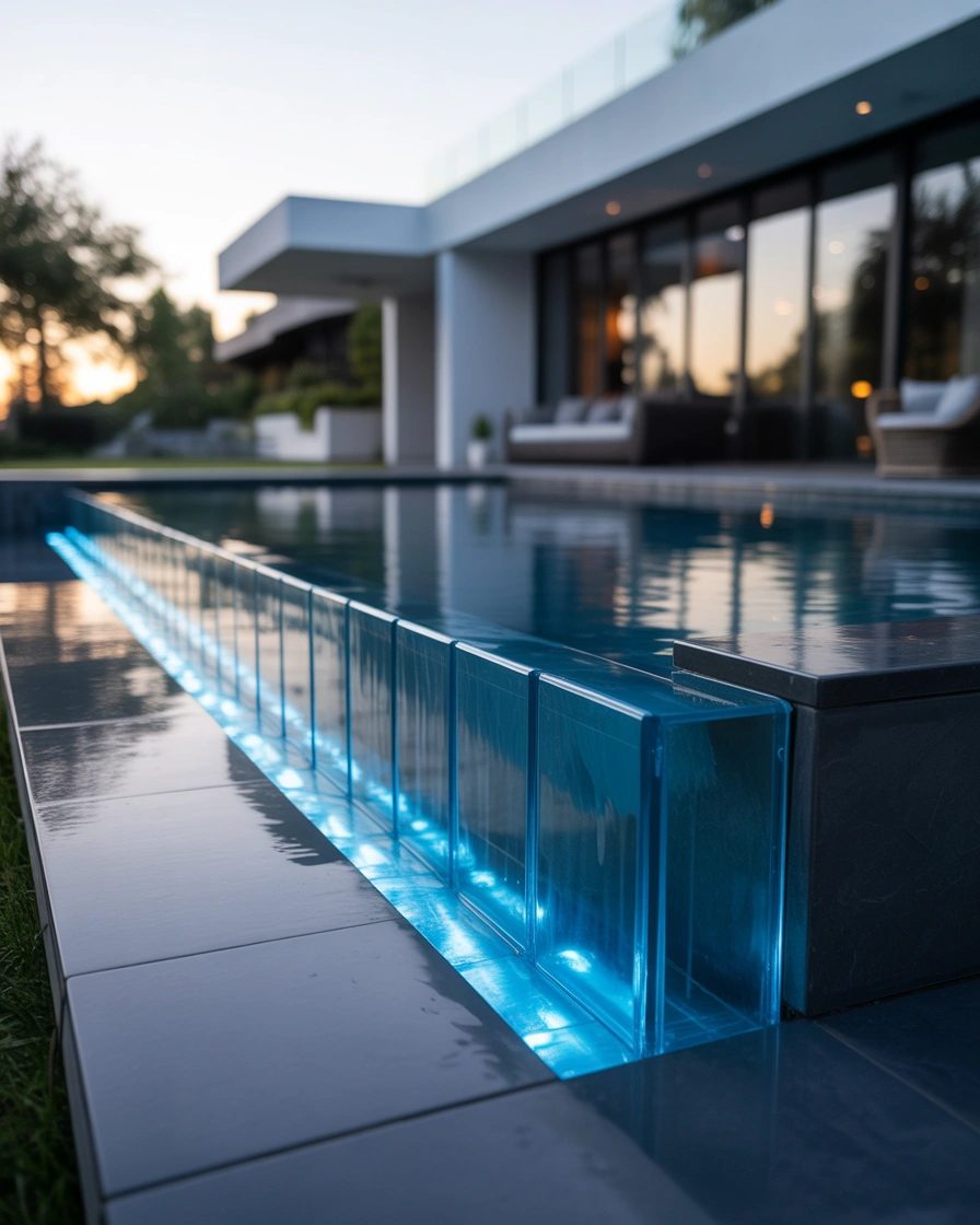 Ground-Level Glass with LED Strip Lighting 1