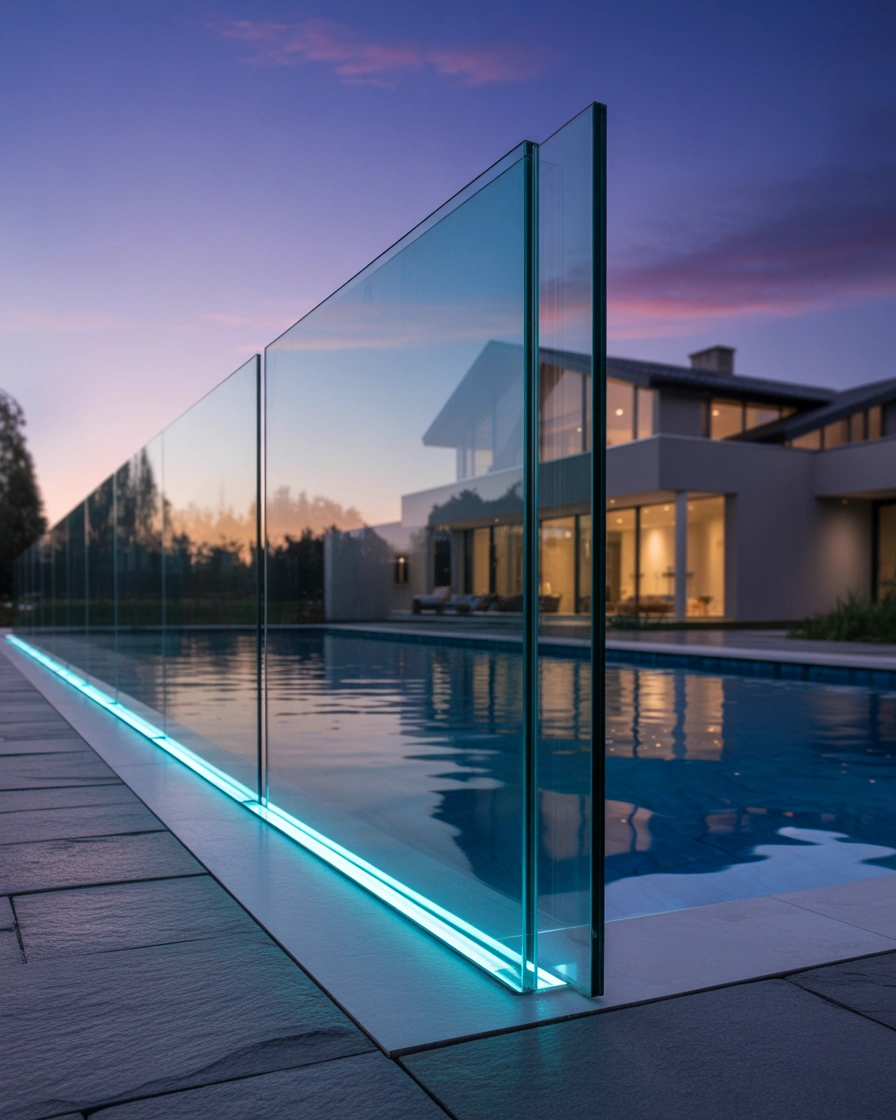 Ground-Level Glass with LED Strip Lighting 2