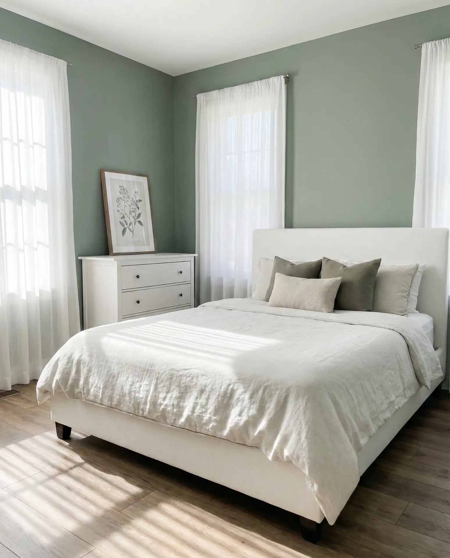 Guest Bedroom Sage and White 1