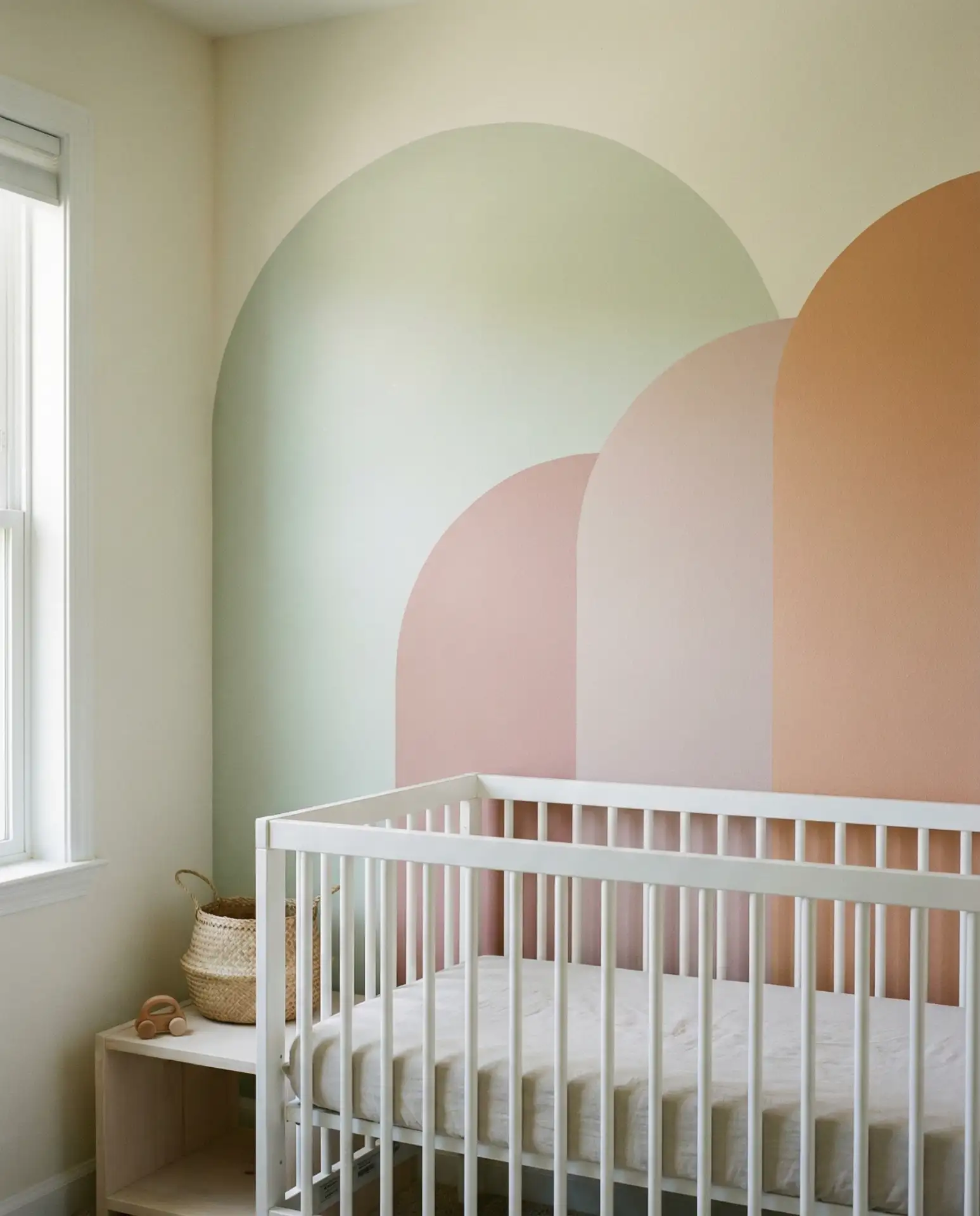 Hand-Painted Accent Wall with Soft Shapes 1