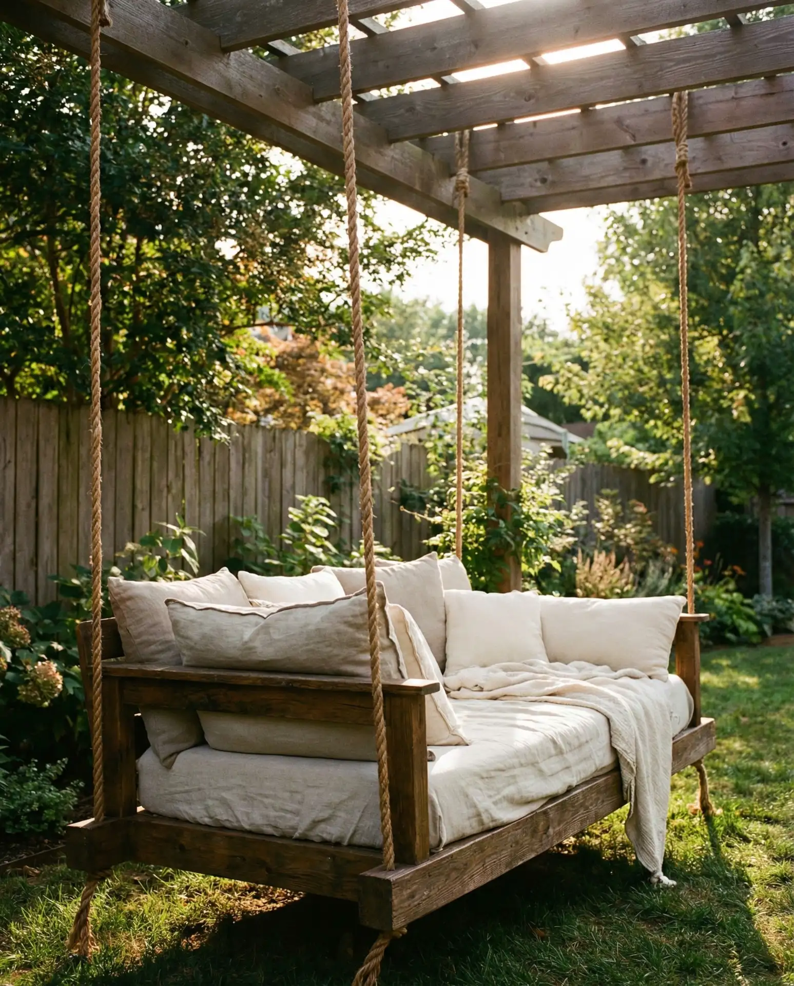 Hanging Bed Swing from Reclaimed Wood 1