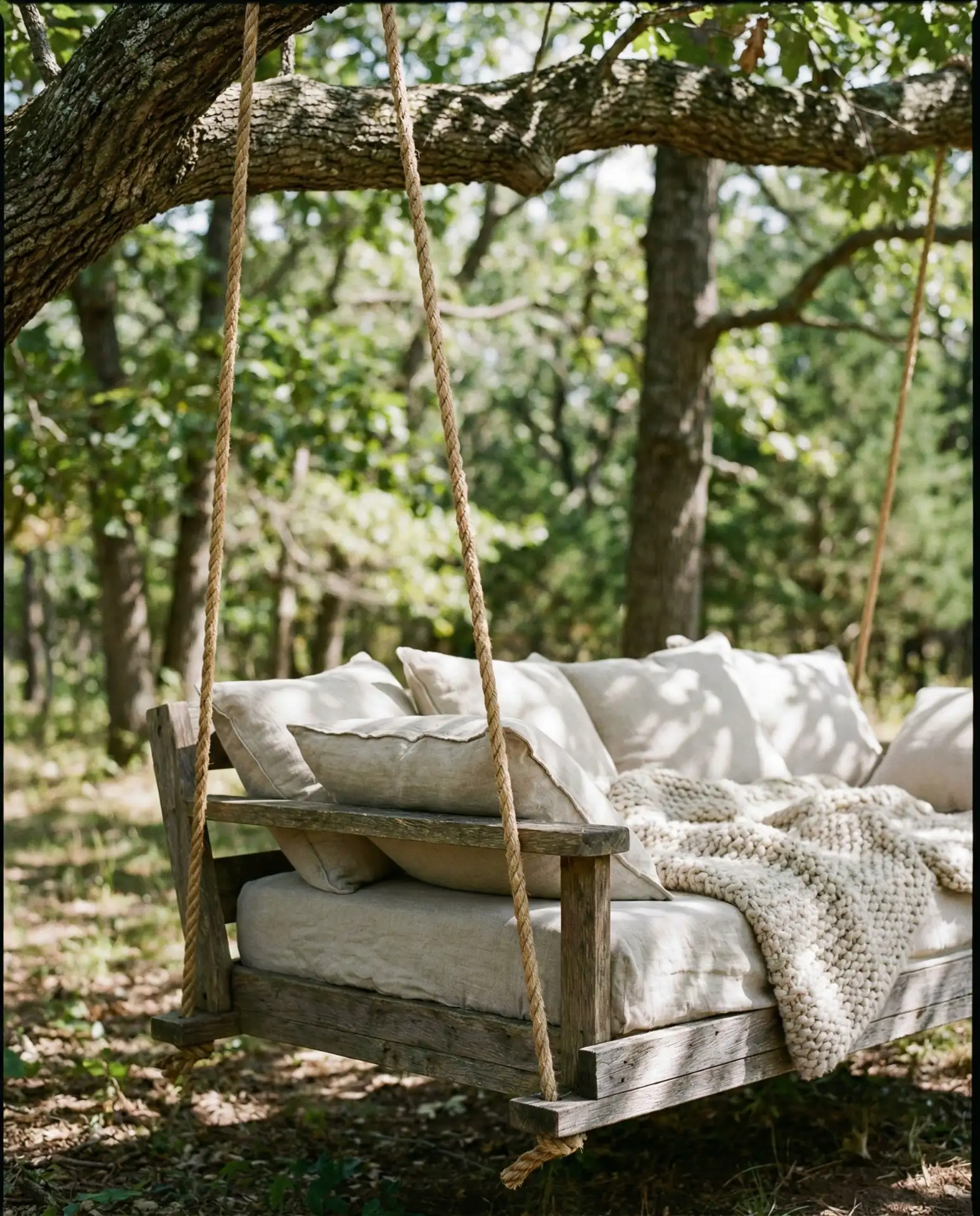 Hanging Bed Swing from Reclaimed Wood 2