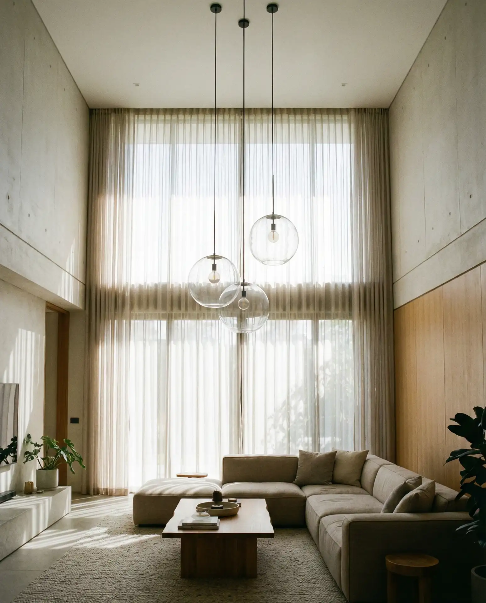 High Ceiling Drama with Cascading Pendants 1