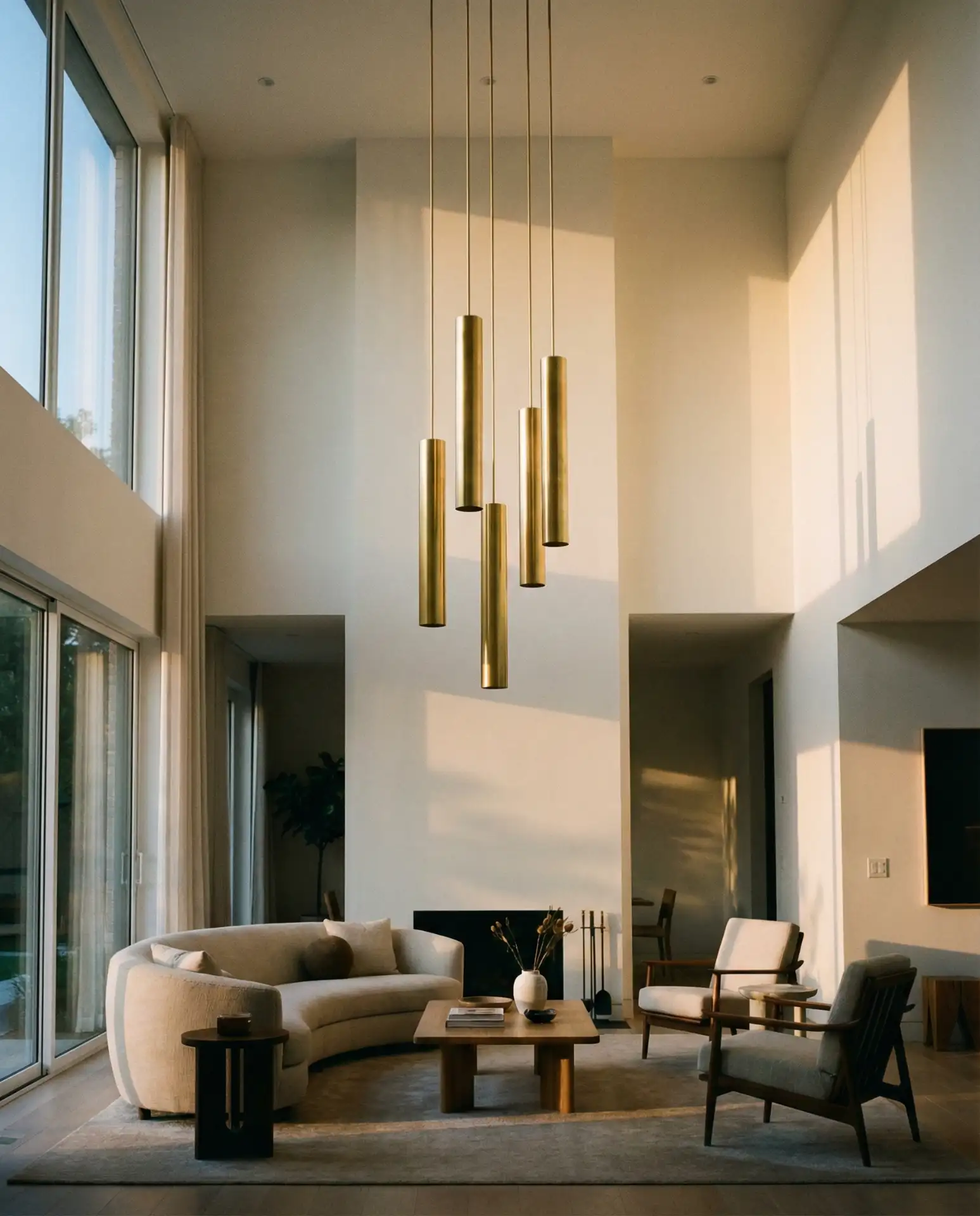 High Ceiling Drama with Cascading Pendants 2