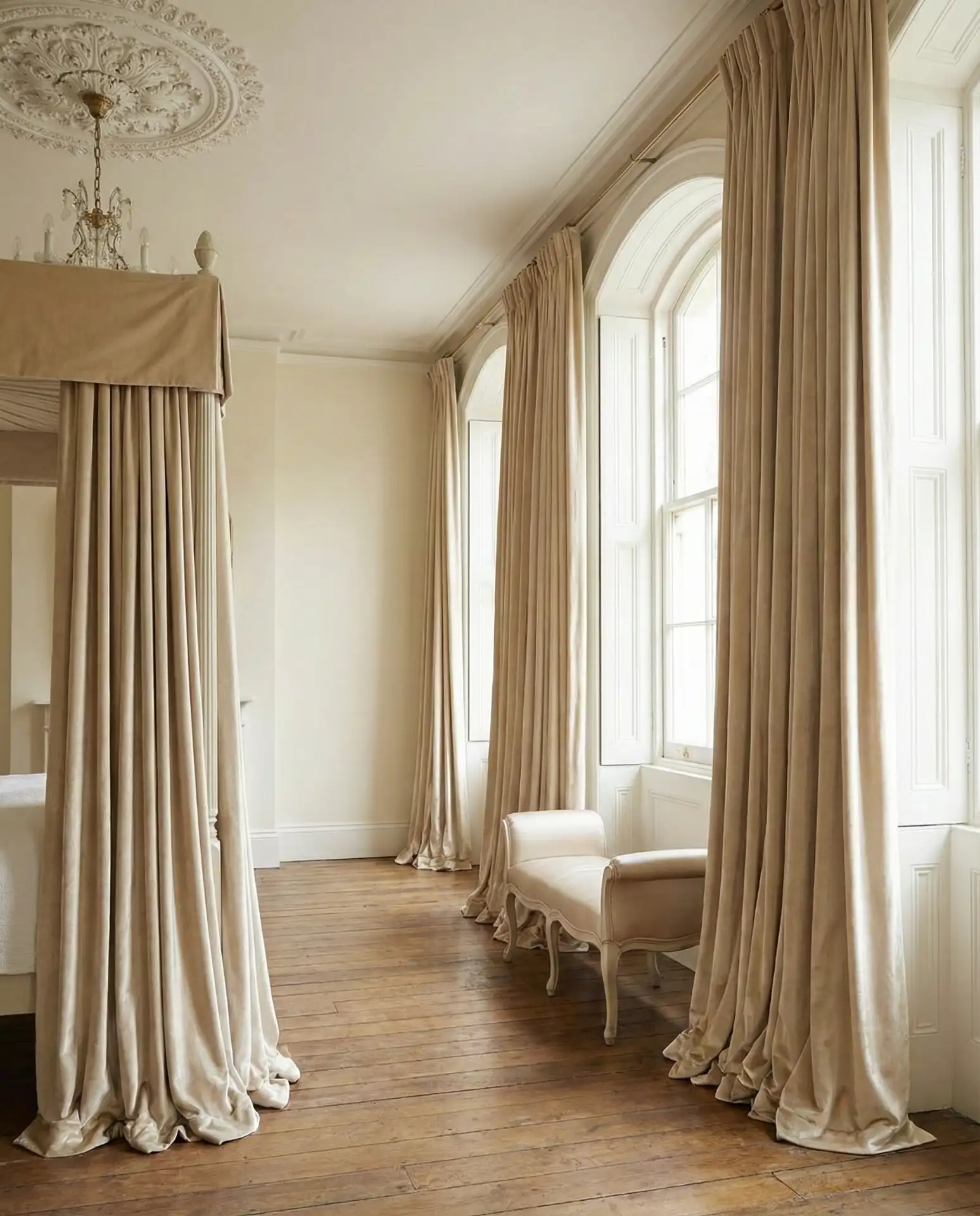 High Ceiling Drama with Puddle-Length Curtains 1