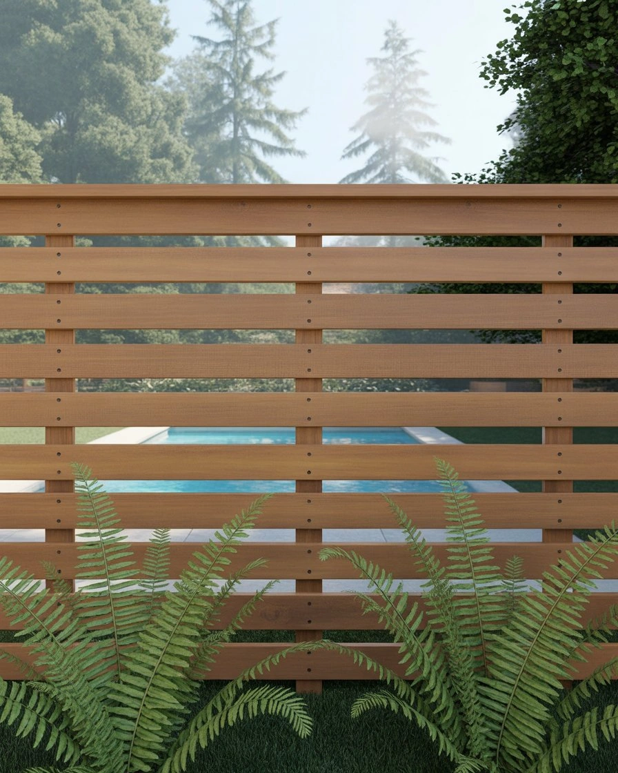 Horizontal Cedar Slats with Wide Gaps 1
