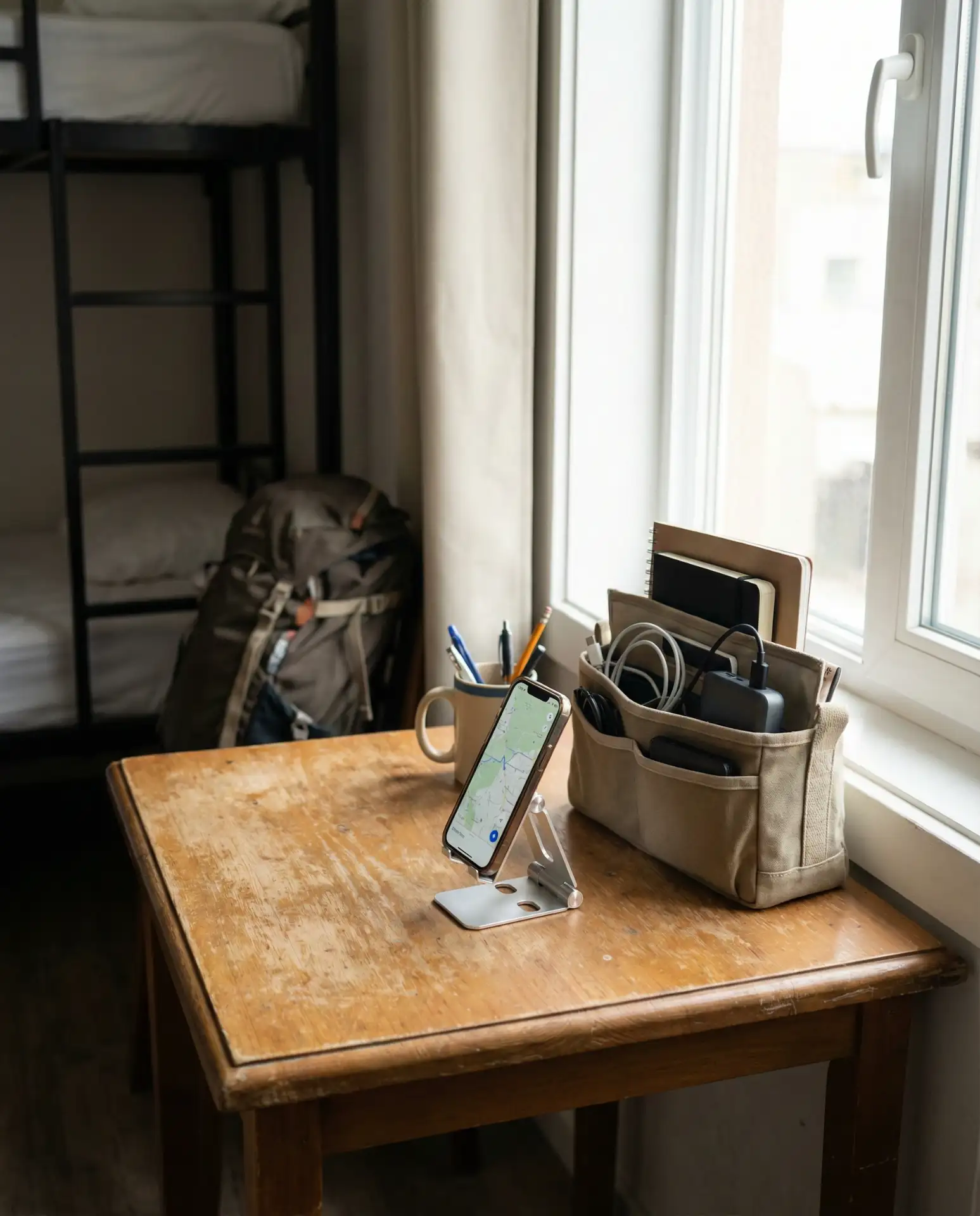 Hostel Desk Organizer for Travelers 1