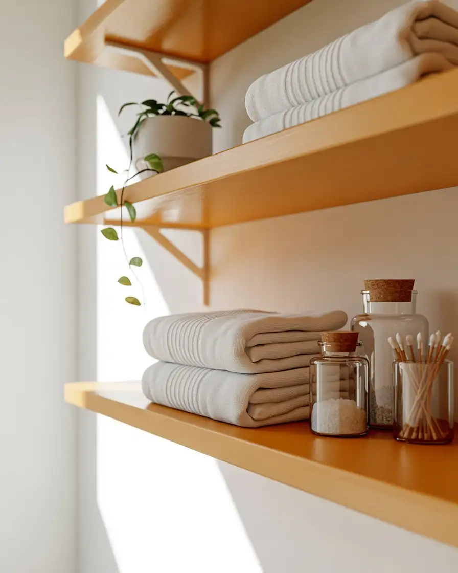 Incorporate Open Shelving for a Spa-Like Feel 2