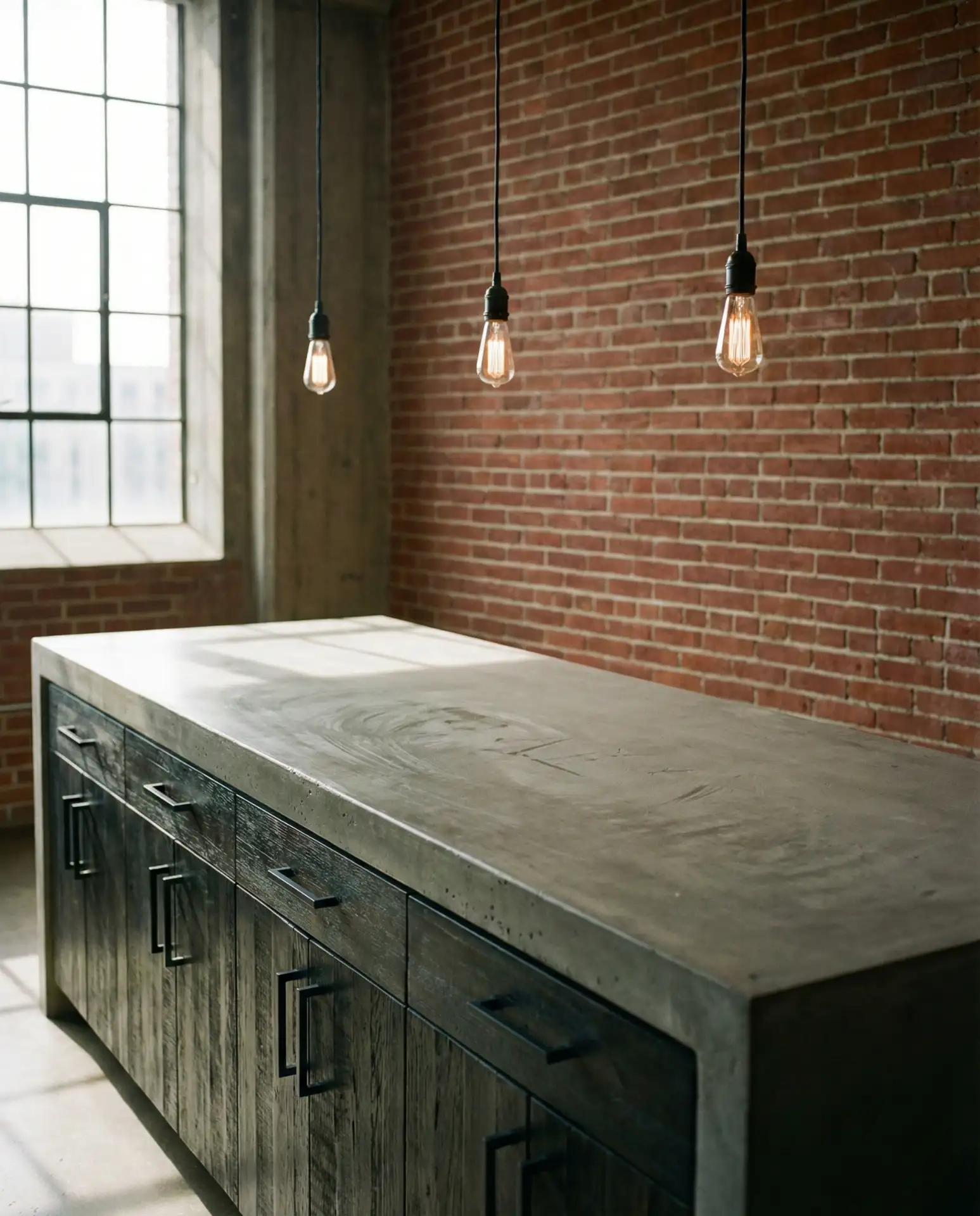 Industrial Concrete Countertops with Raw Texture 1