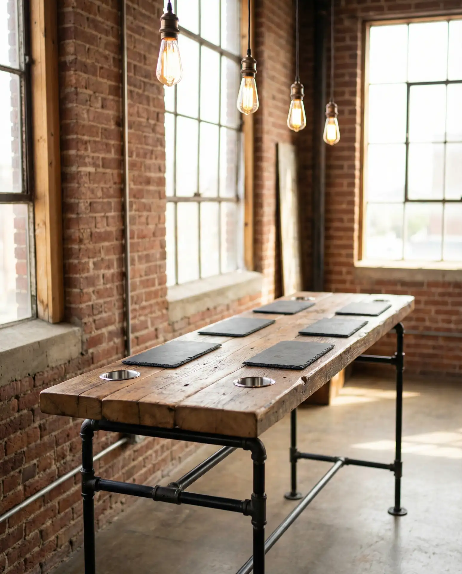 Industrial Pipe and Wood Buffet Station 1