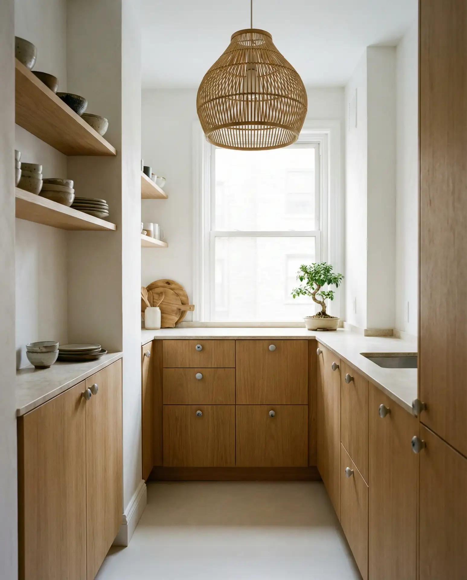 Japandi Galley with Natural Materials 1