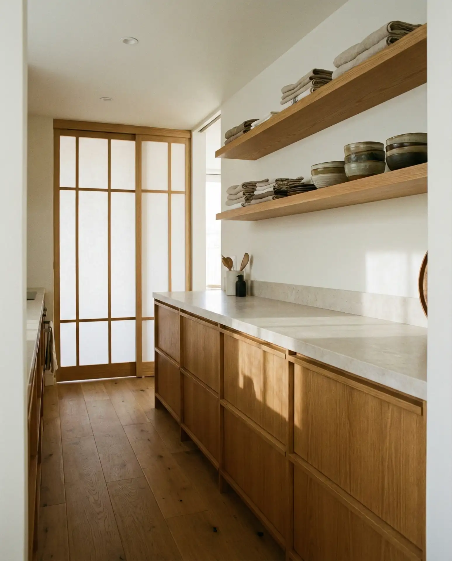 Japandi Galley with Natural Materials 2