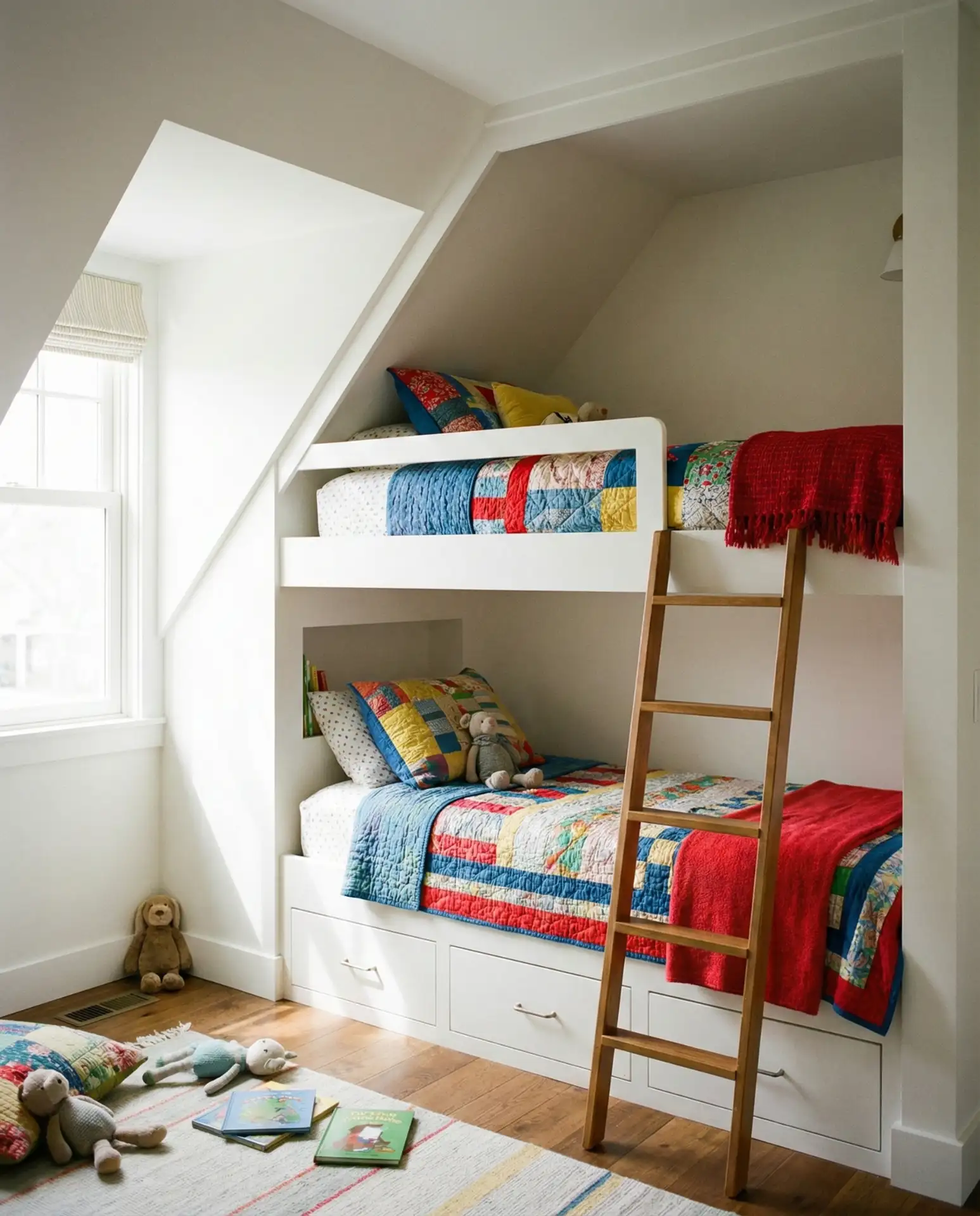 Kids' Attic Hideaway with Built-In Bunks 1