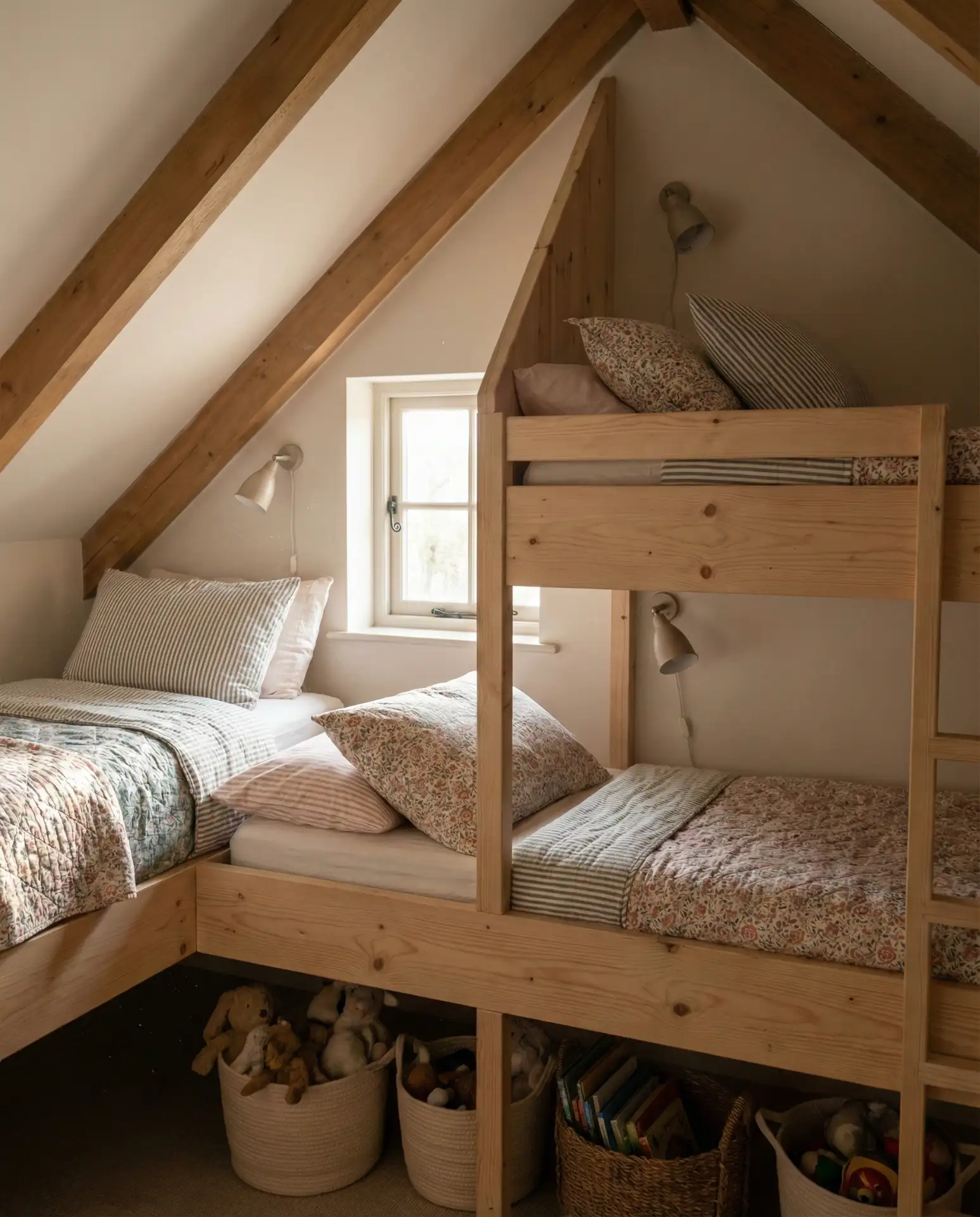 Kids' Attic Hideaway with Built-In Bunks 2