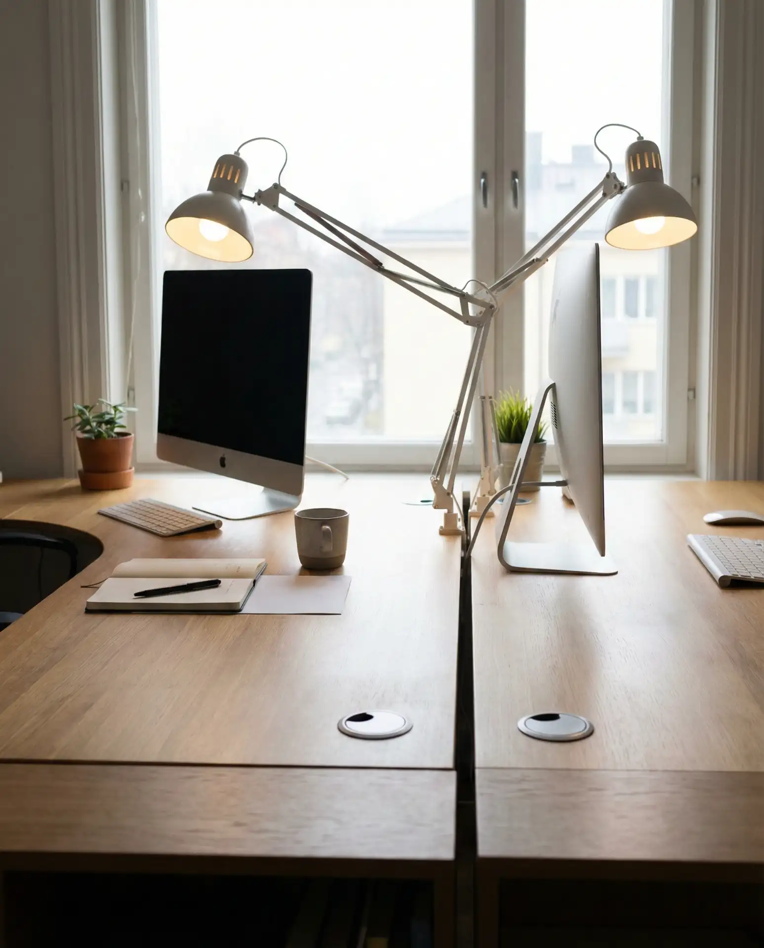 L-Shaped Desk for Dual Workstations 1