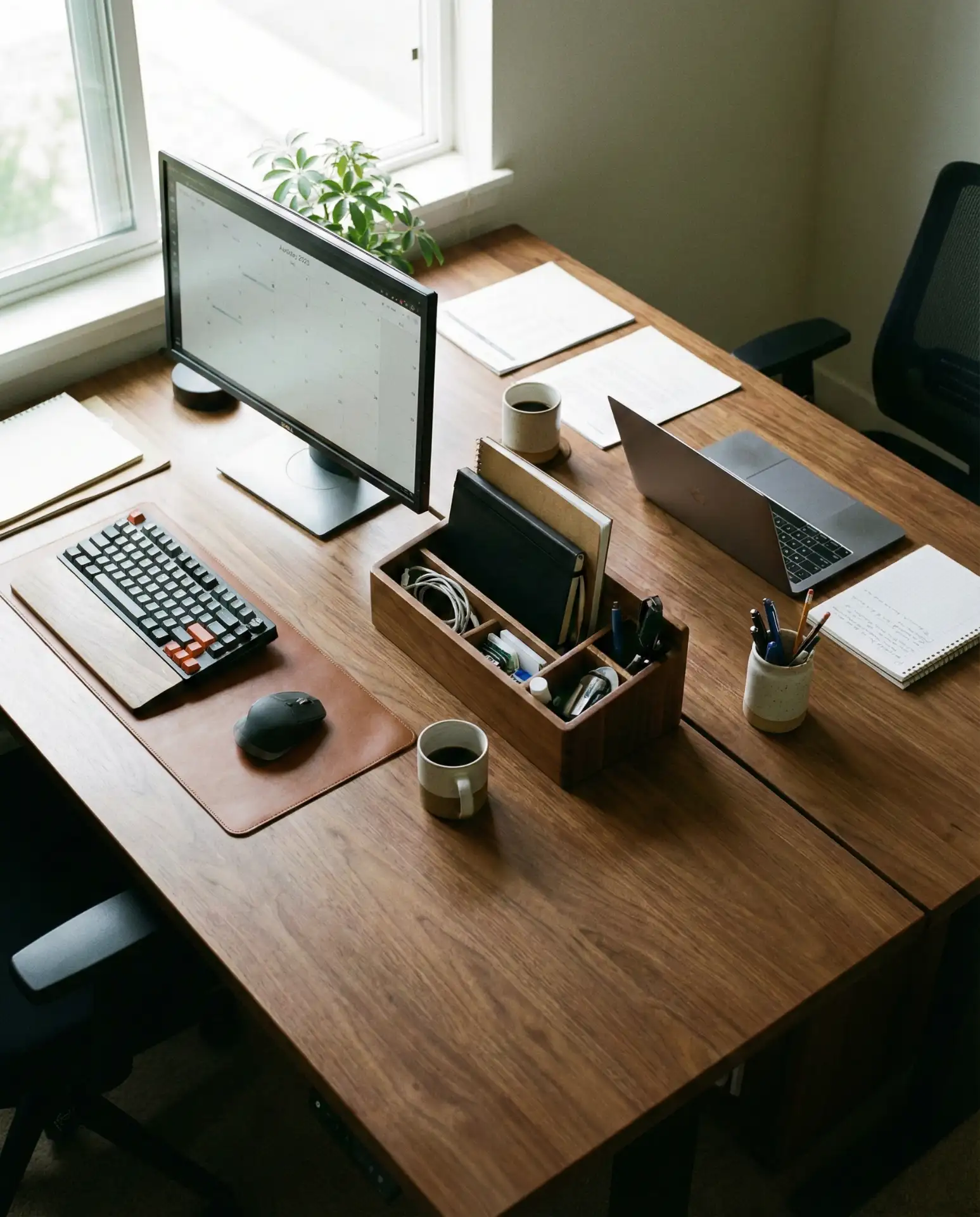 L-Shaped Desk for Dual Workstations 2