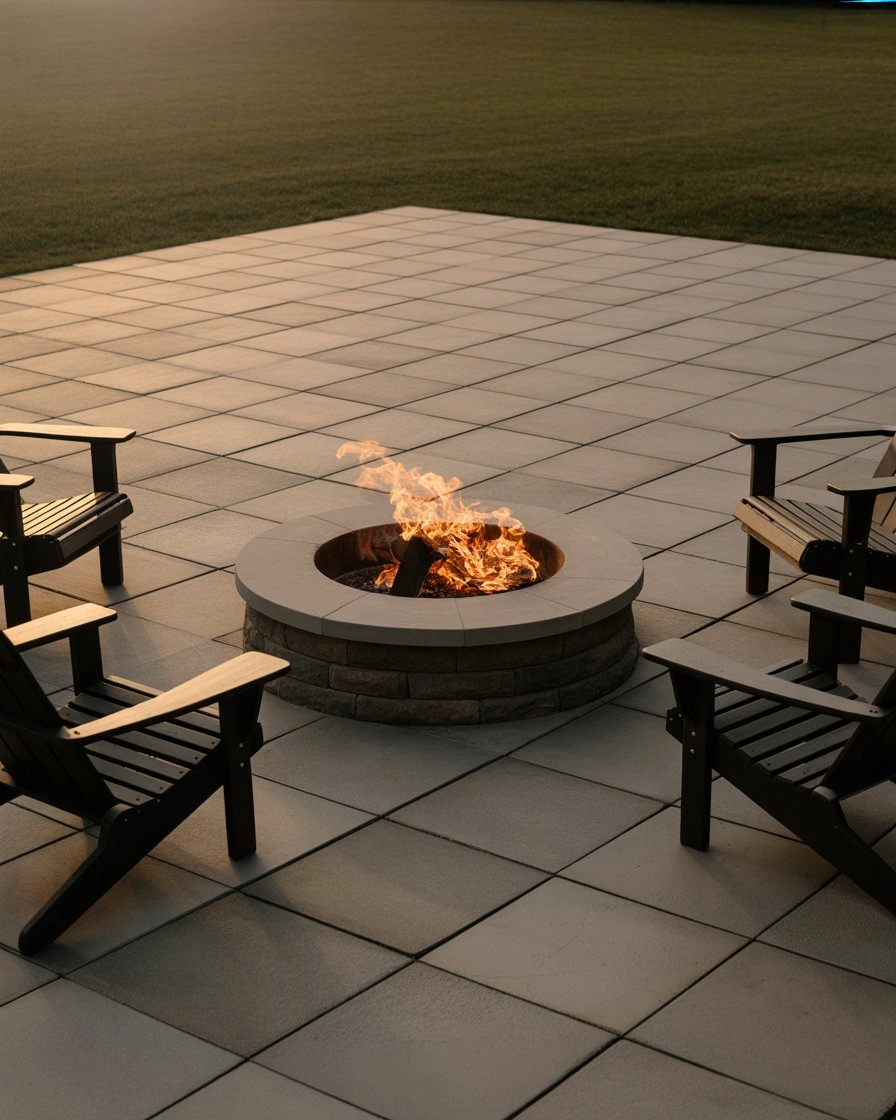 Large Format Paver Patio with Fire Pit 1