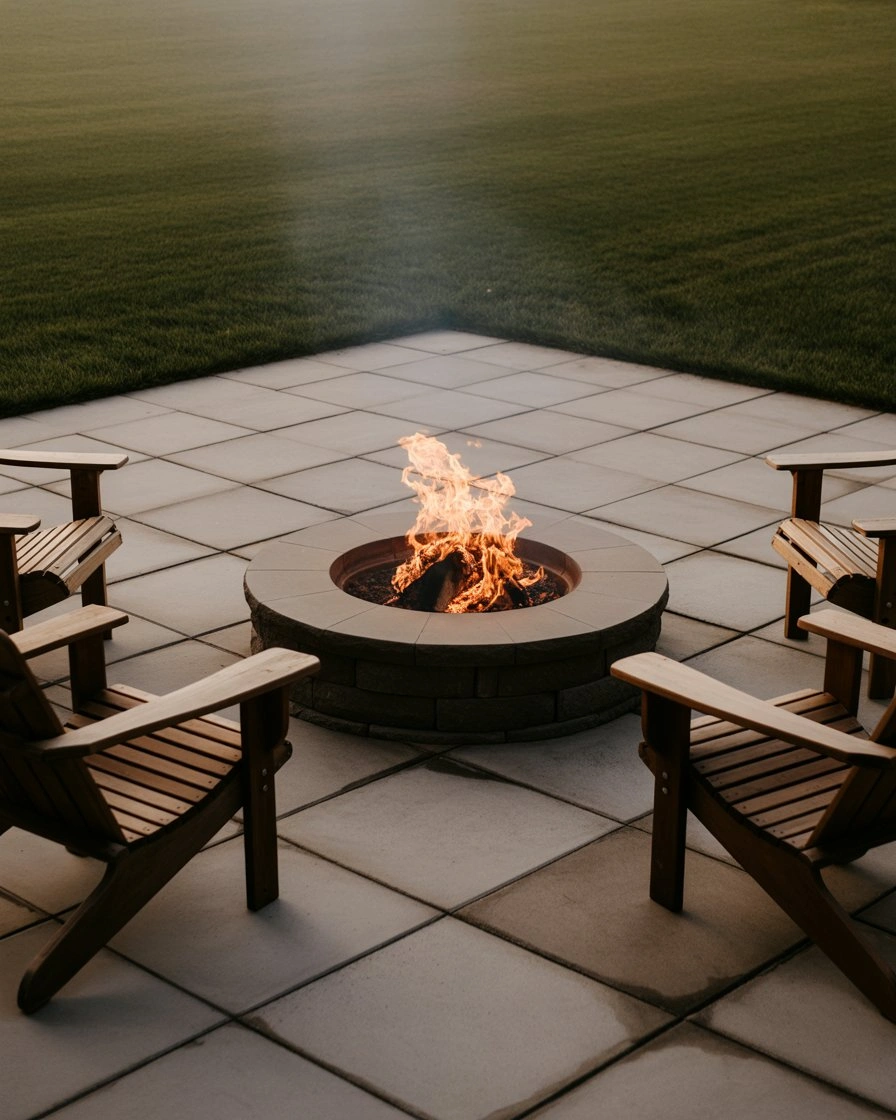 Large Format Paver Patio with Fire Pit 2