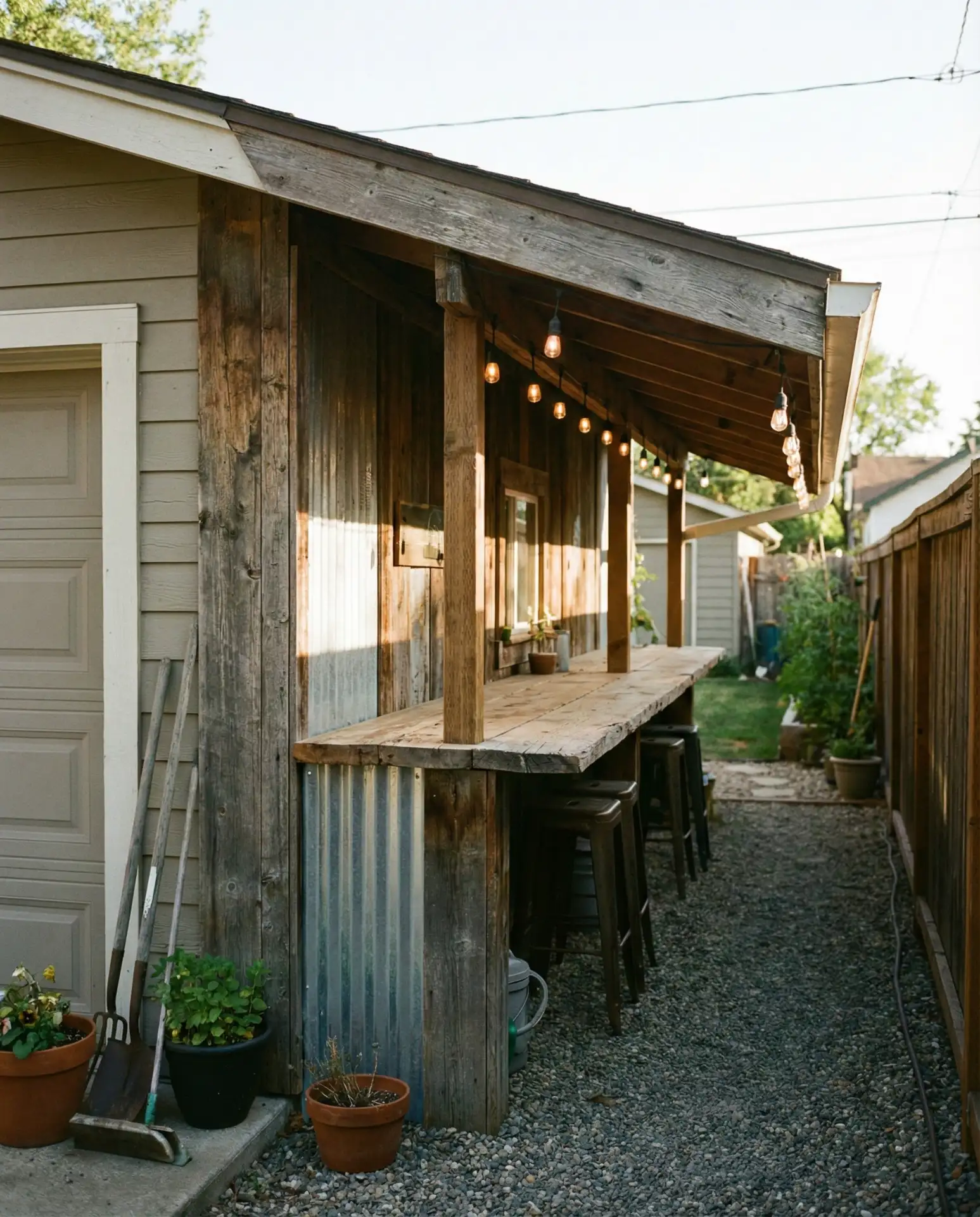Lean-To Bar Attached to Garage or Shed 1
