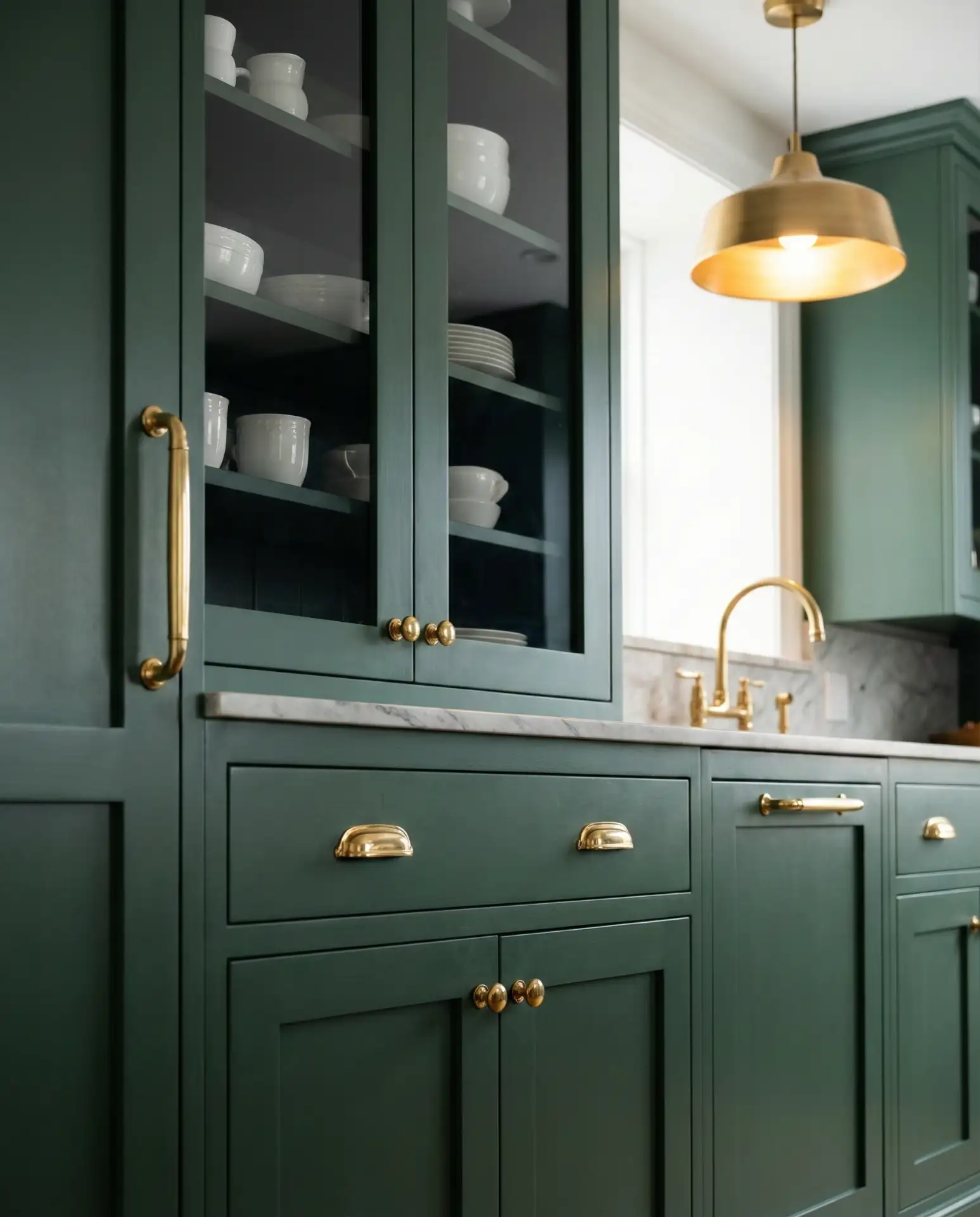 Light Green with Natural Wood Shelving 1