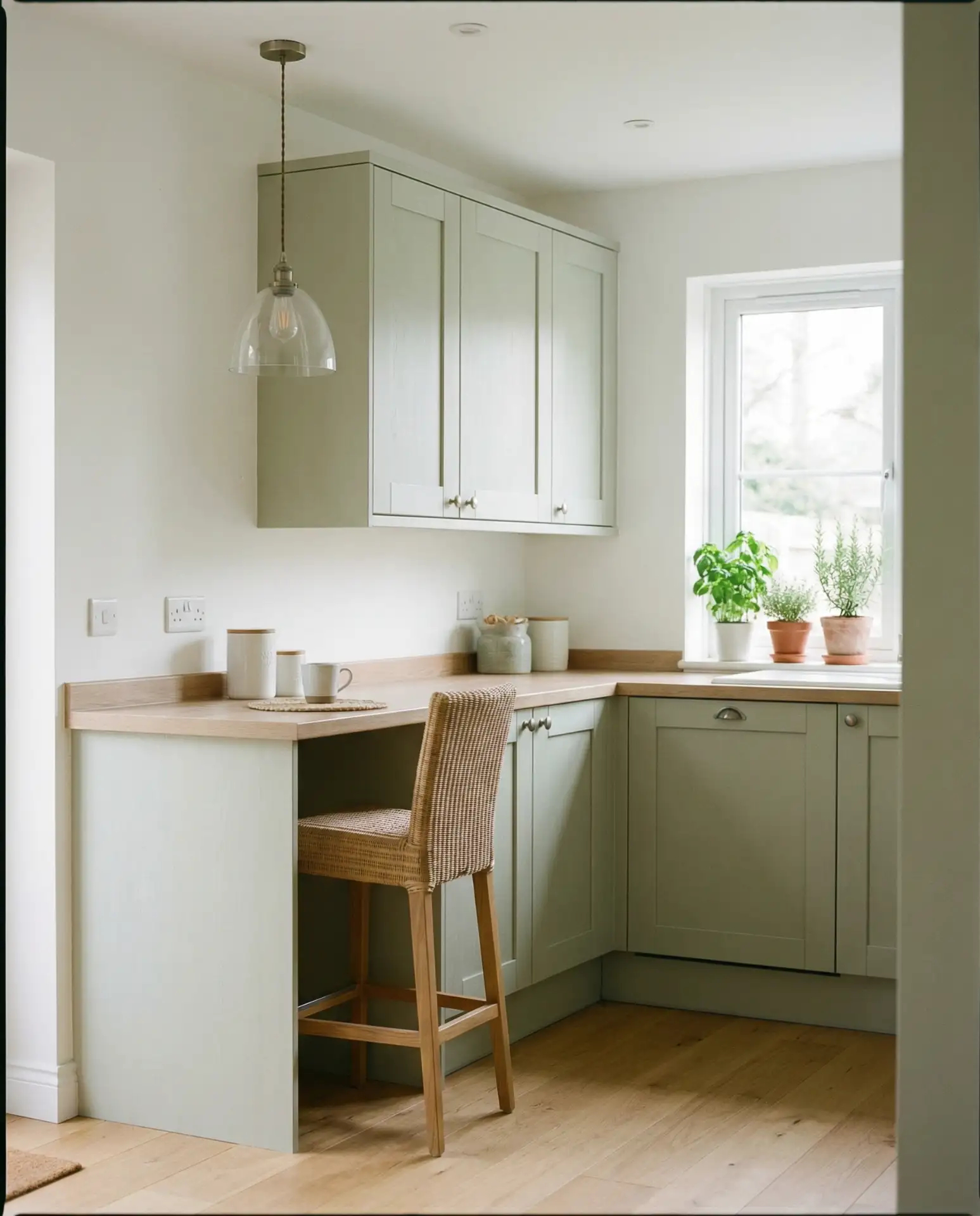 Light Sage Green Kitchen for Small Spaces 1
