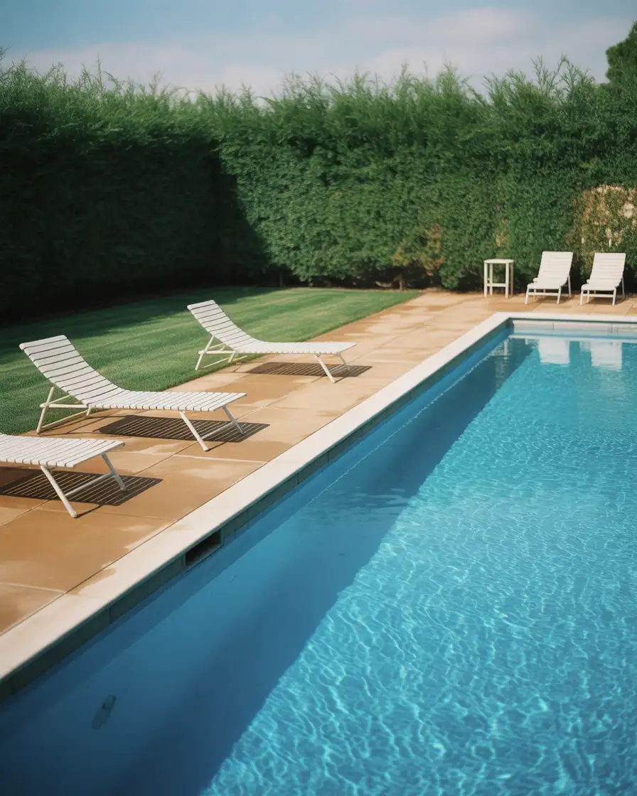 Linear Pool with Lounge Deck on One Side 1