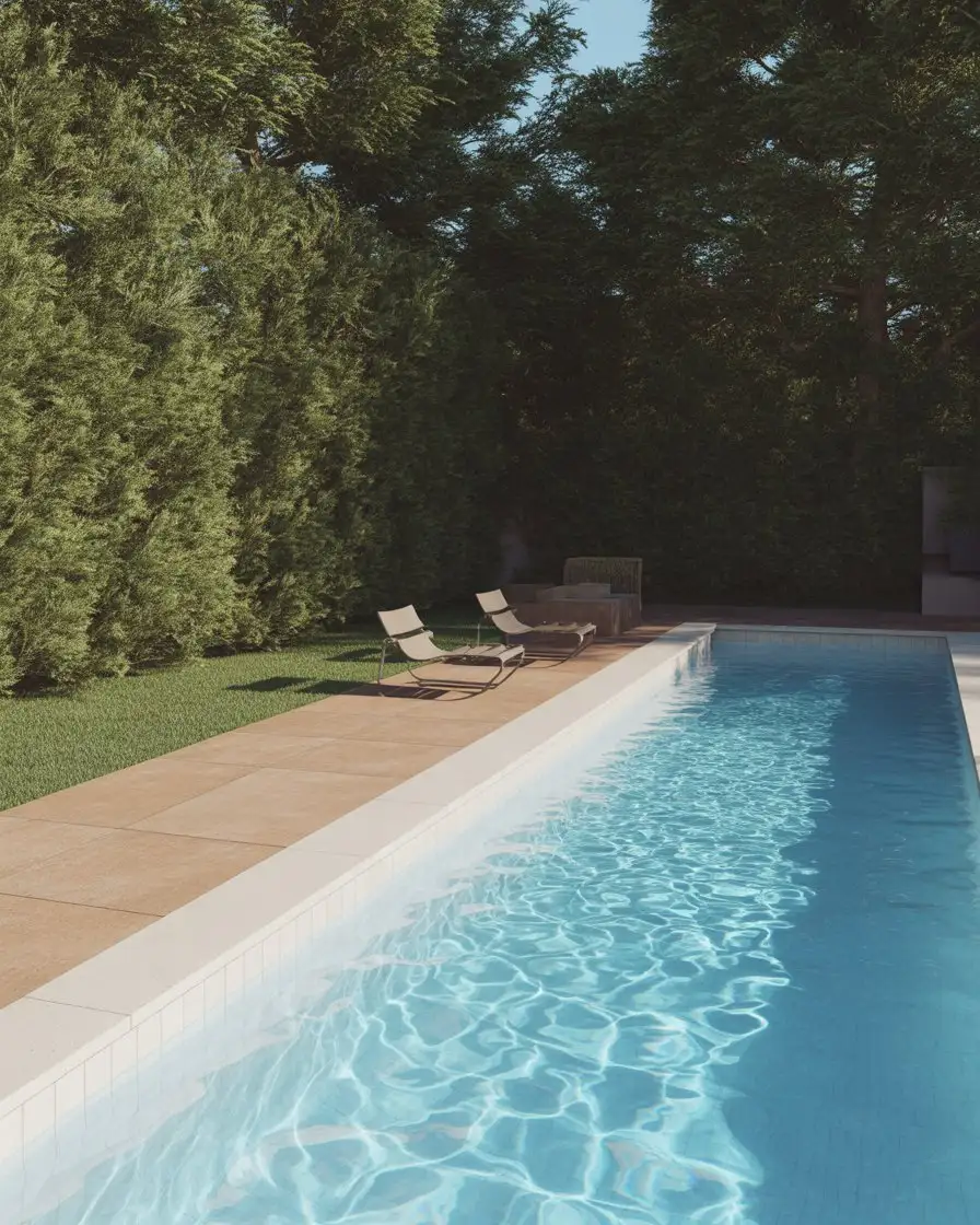 Linear Pool with Lounge Deck on One Side 2