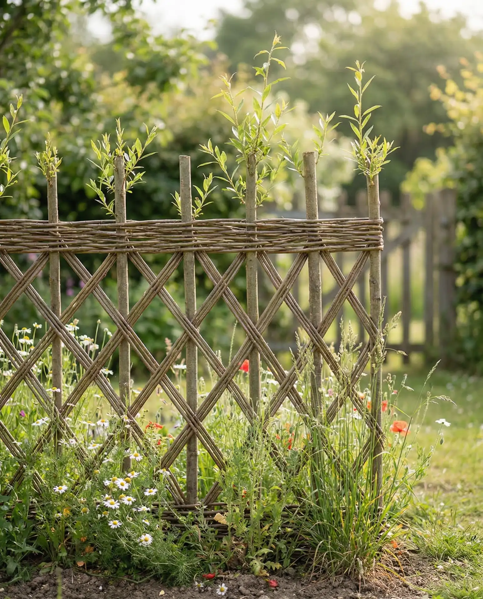 Living Willow Fence Woven from Fresh Cuttings 1