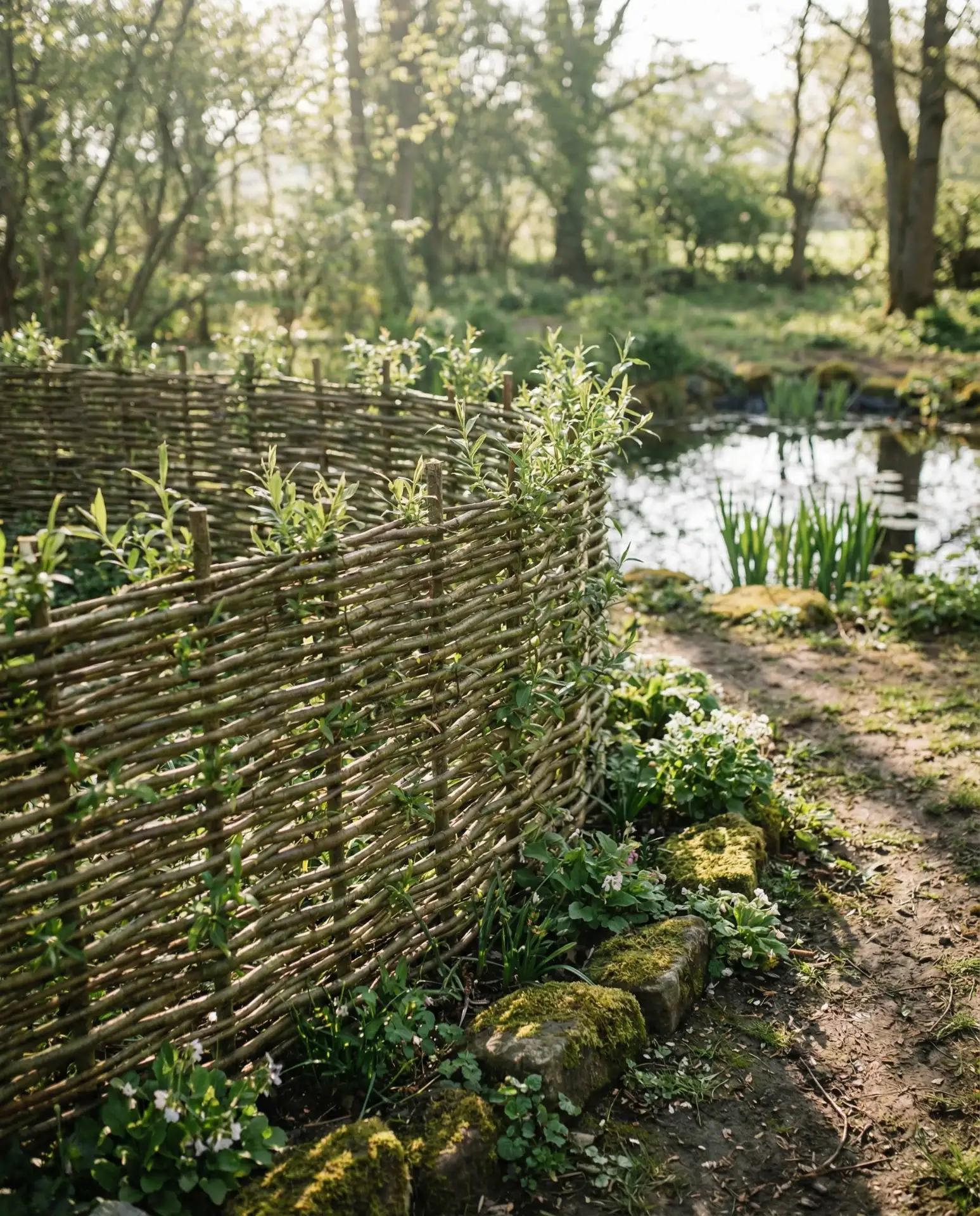 Living Willow Fence Woven from Fresh Cuttings 2