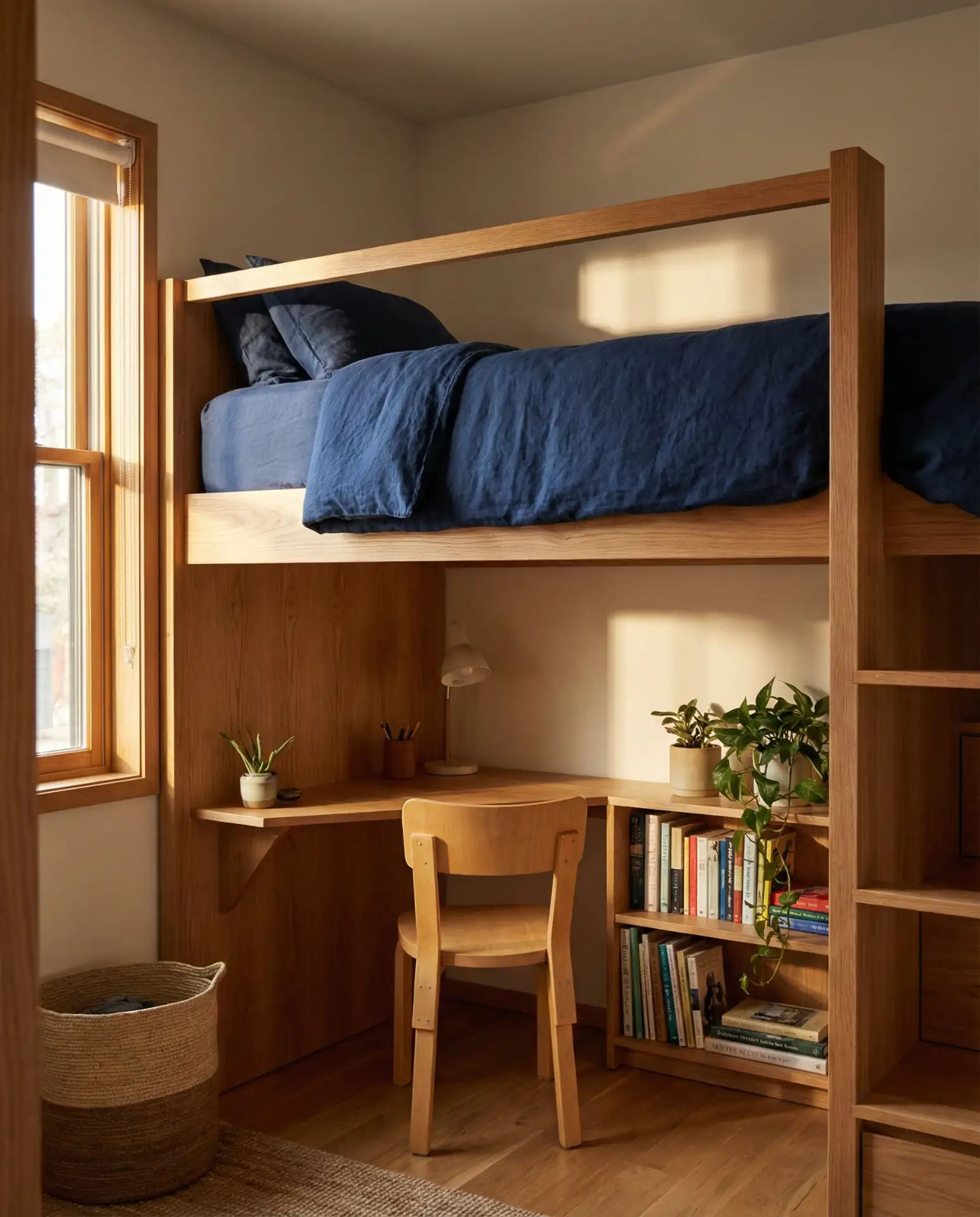 Lofted Bed with Desk Underneath 1