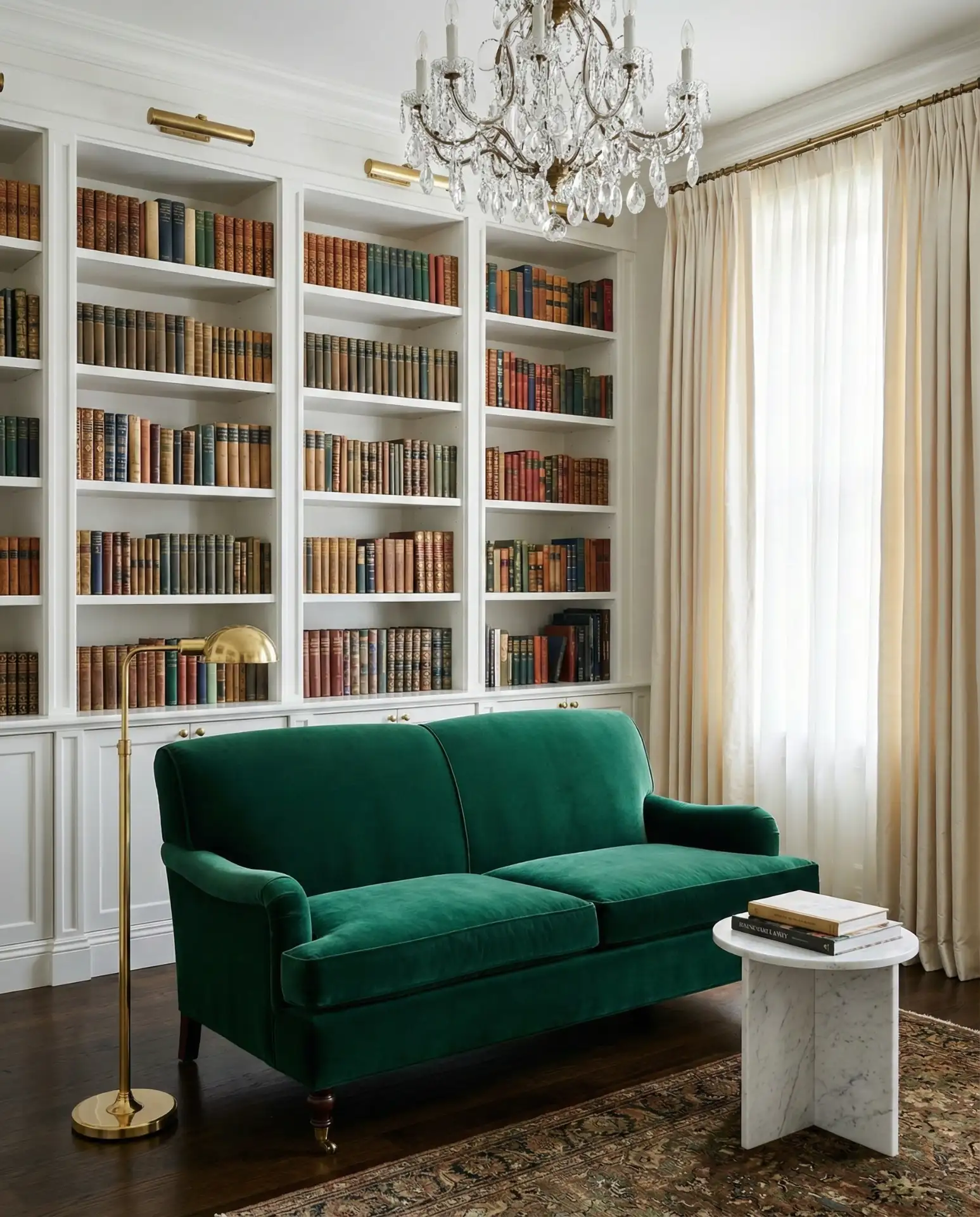 Luxury Library with Plush Furnishings 1
