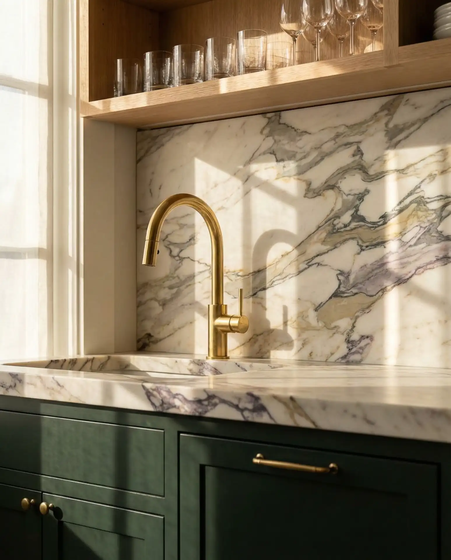 Luxury Marble Galley with Statement Backsplash 2