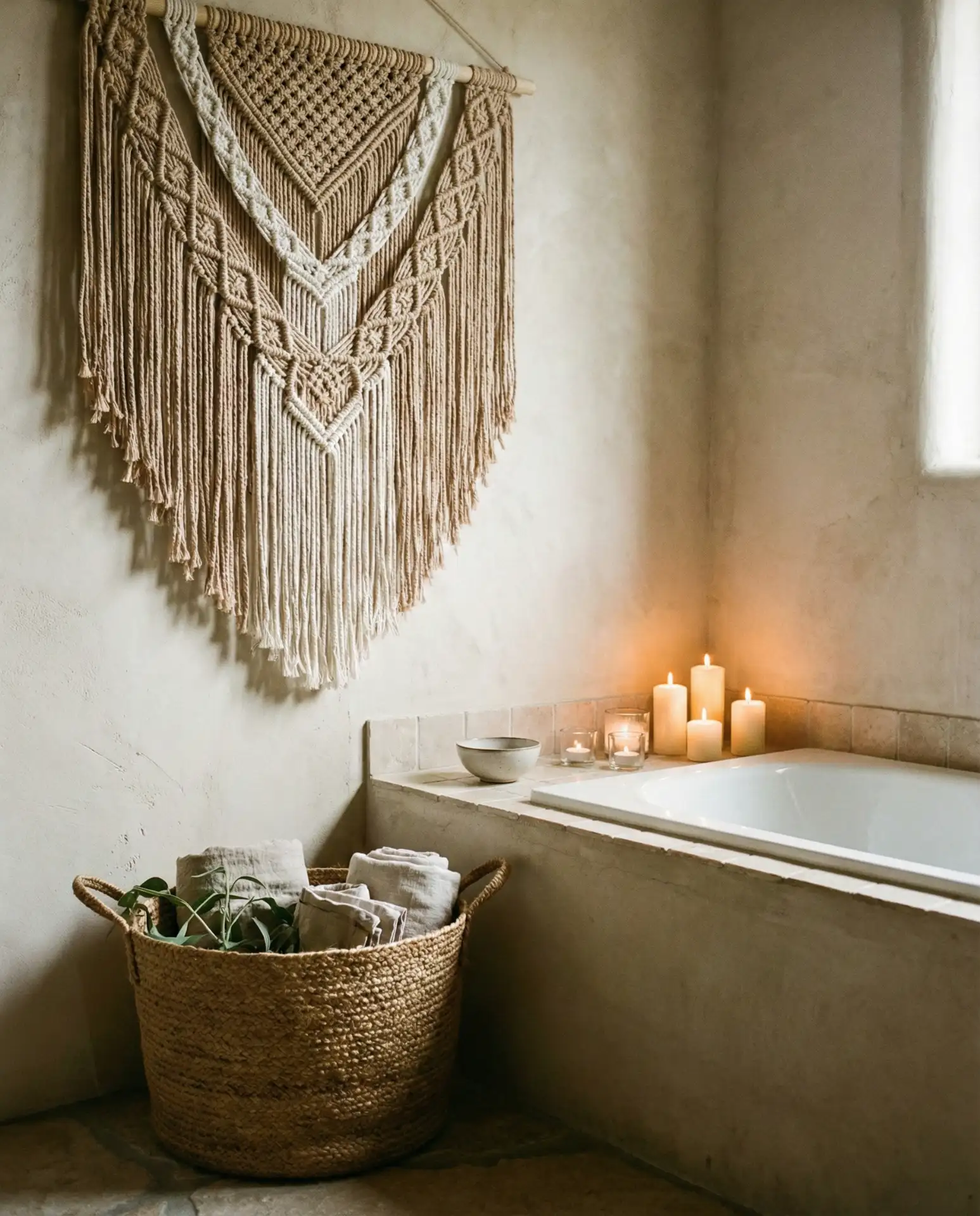 Macramé Wall Hanging Above Toilet 2