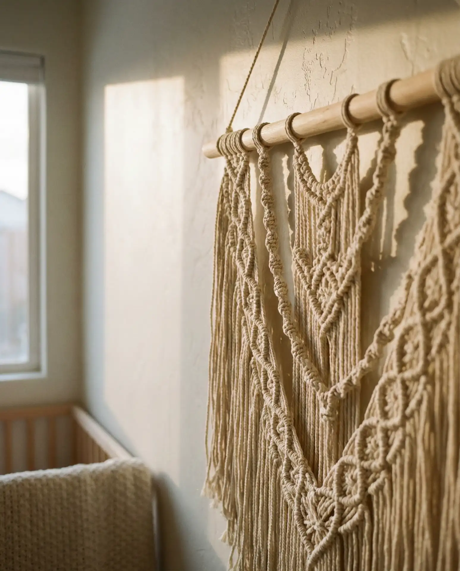 Macramé Wall Hanging Above the Crib 1