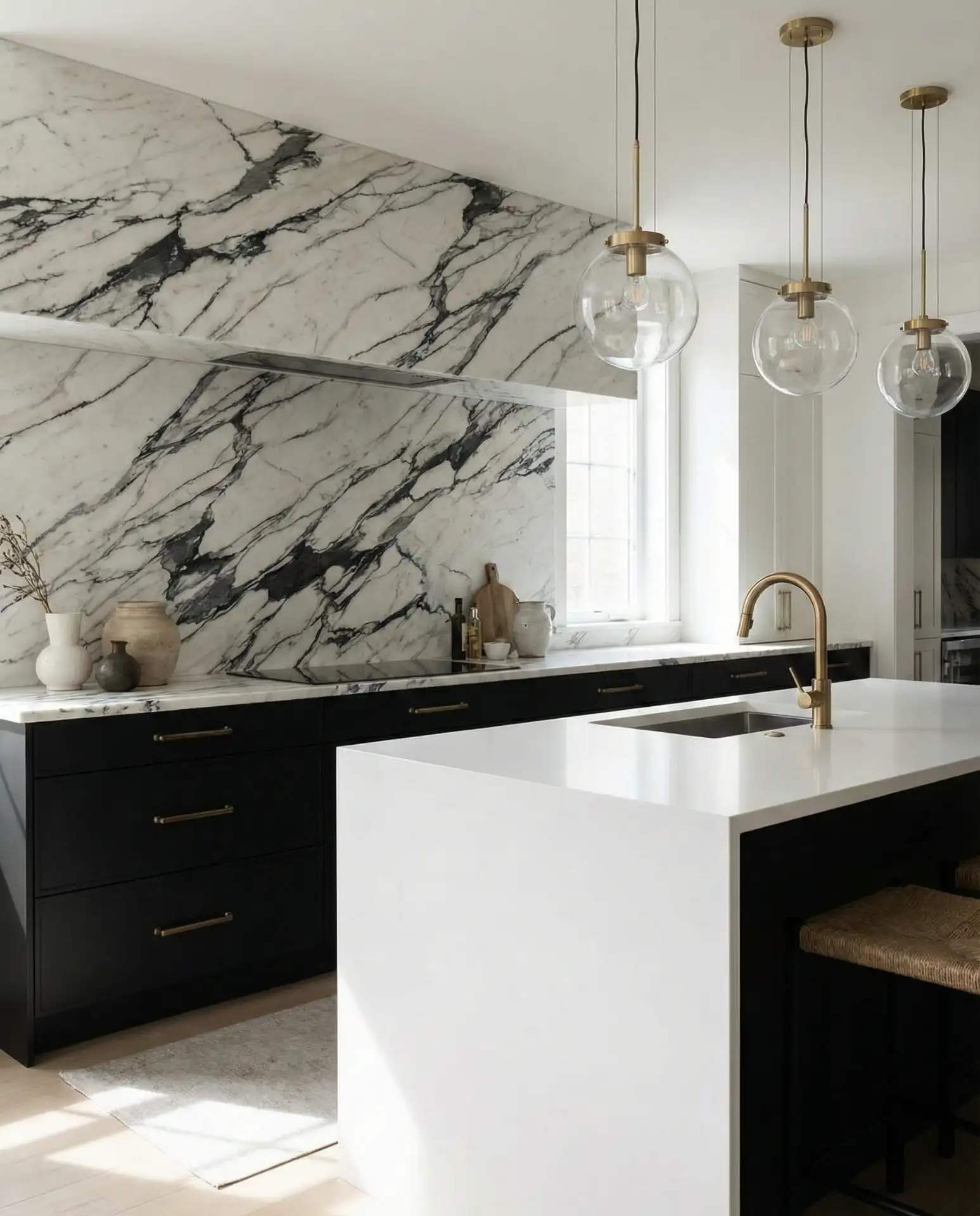 Marble Backsplash with Black Veining 2