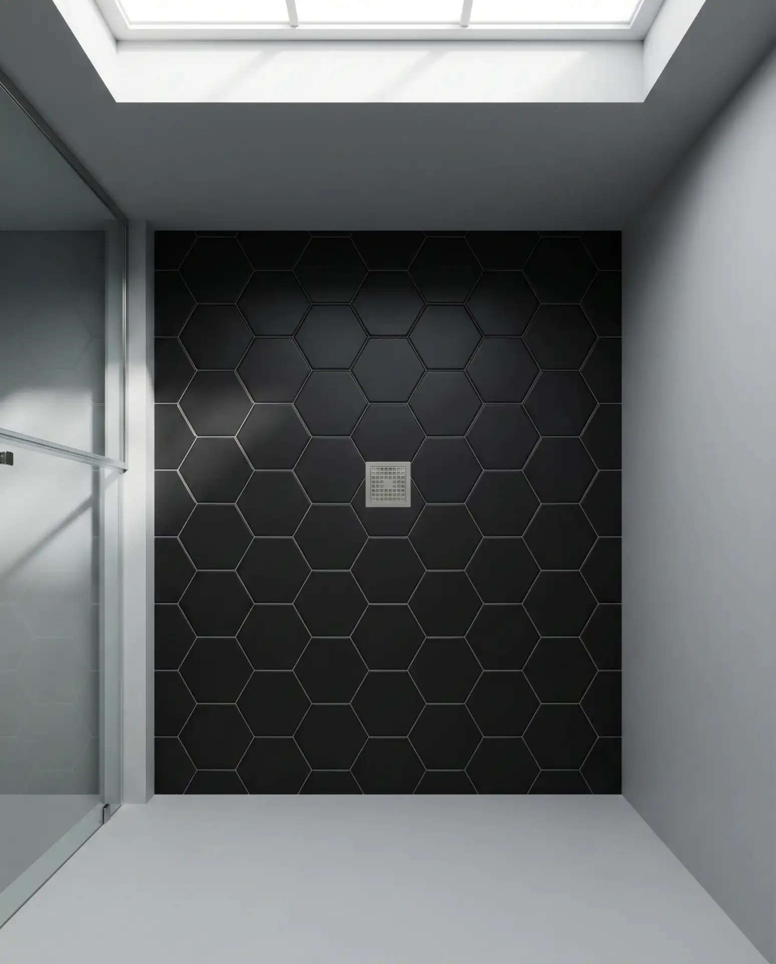 Matte Black Hexagon Floor Tile 2