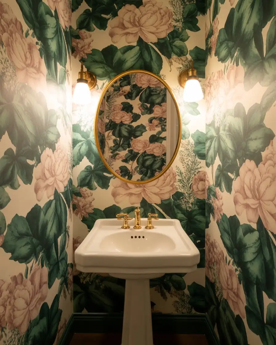 Maximize a Half Bath with Bold Wallpaper 1