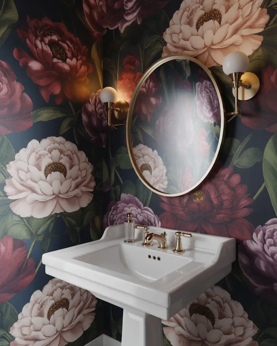 Maximize a Half Bath with Bold Wallpaper 2