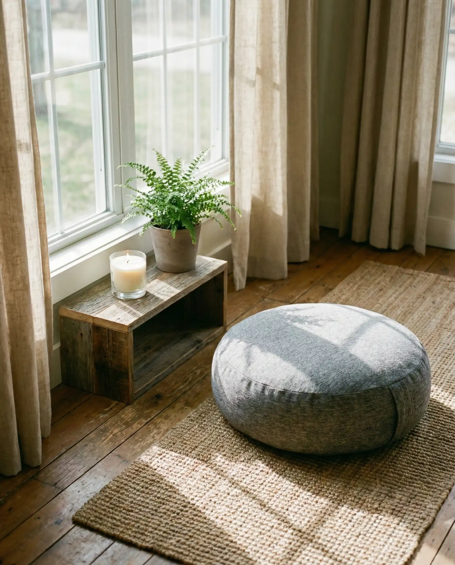 Meditation Corner with Floor Cushions 1
