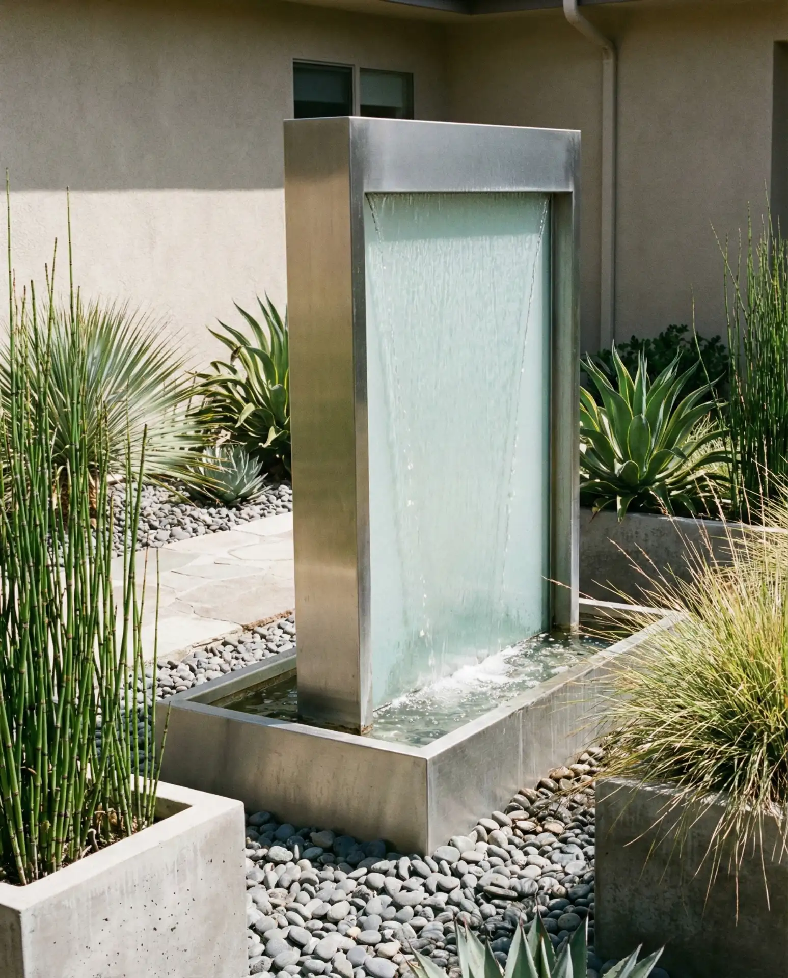 Metal and Glass Fountain for Contemporary Sparkle 1